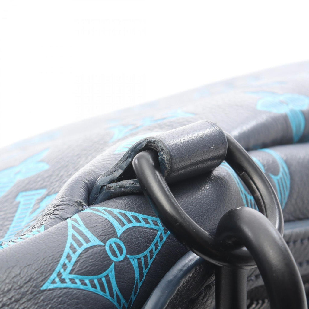 Louis Vuitton Blue Gray Monogram Shadow Leather Fanny Pack Sling Bag (Pre-Owned)