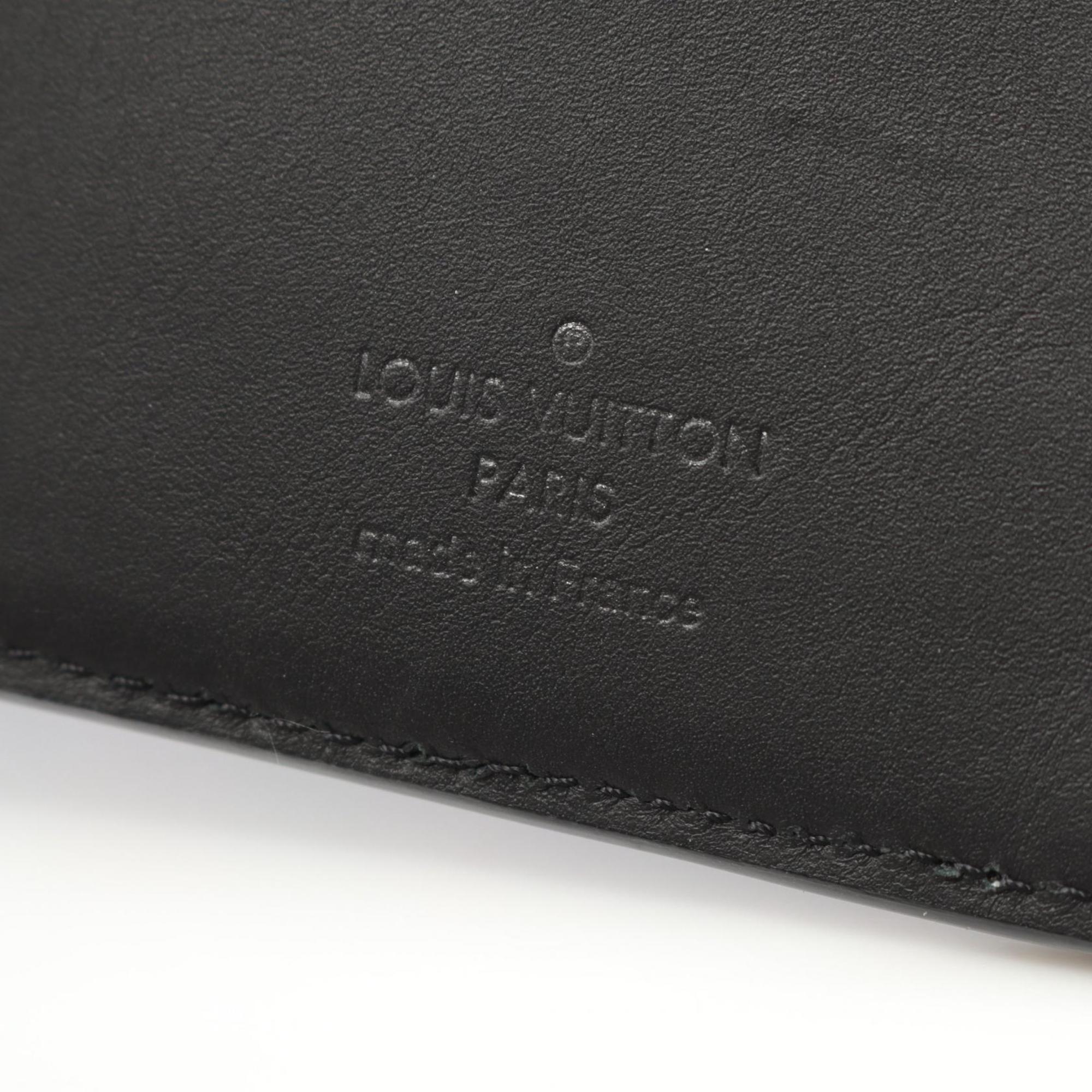Louis Vuitton Black Leather Long Wallet (Bi-Fold) (Pre-Owned)