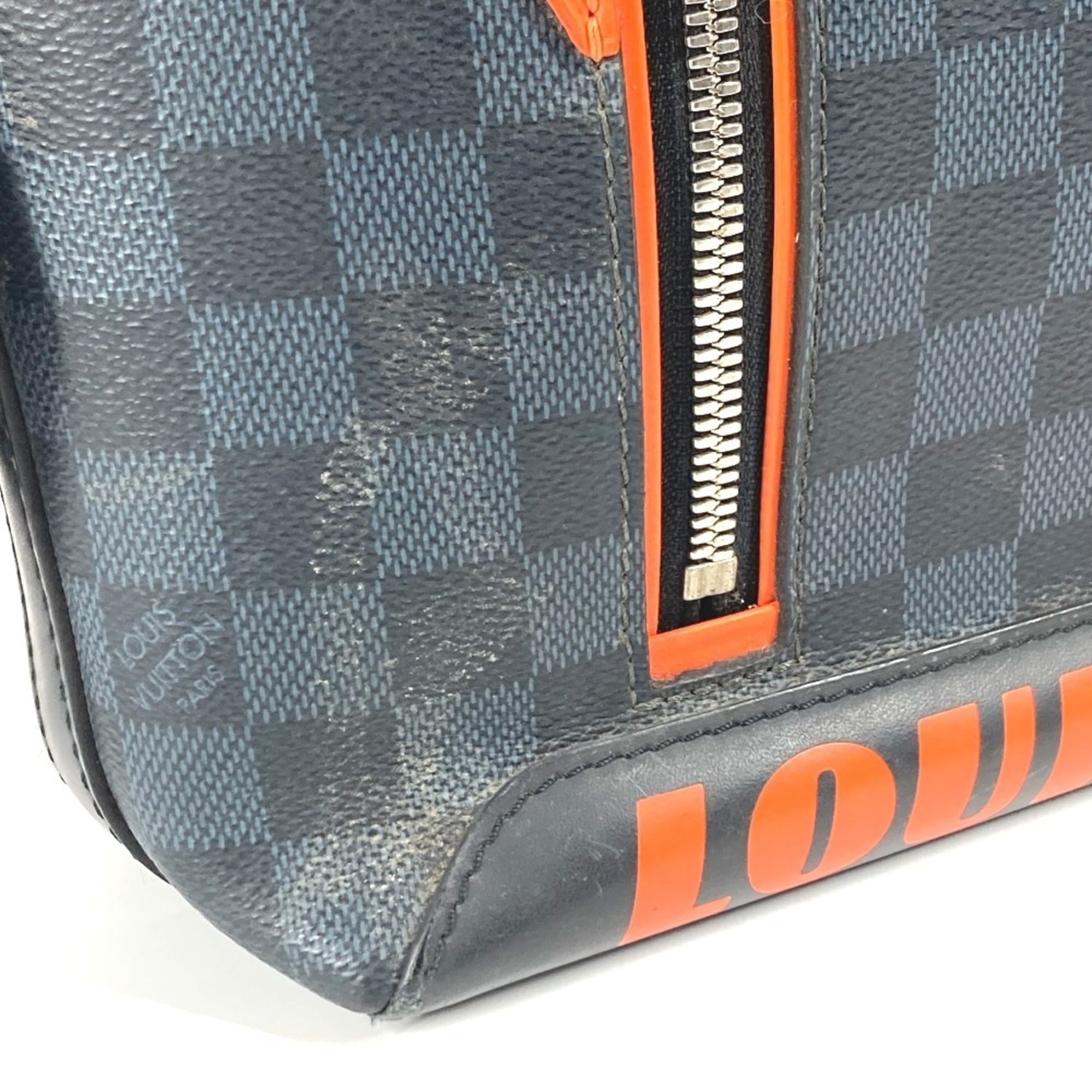 Louis Vuitton Galle Navy Orange Damier Canvas Messenger Bag Shoulder Bag (Pre-Owned)