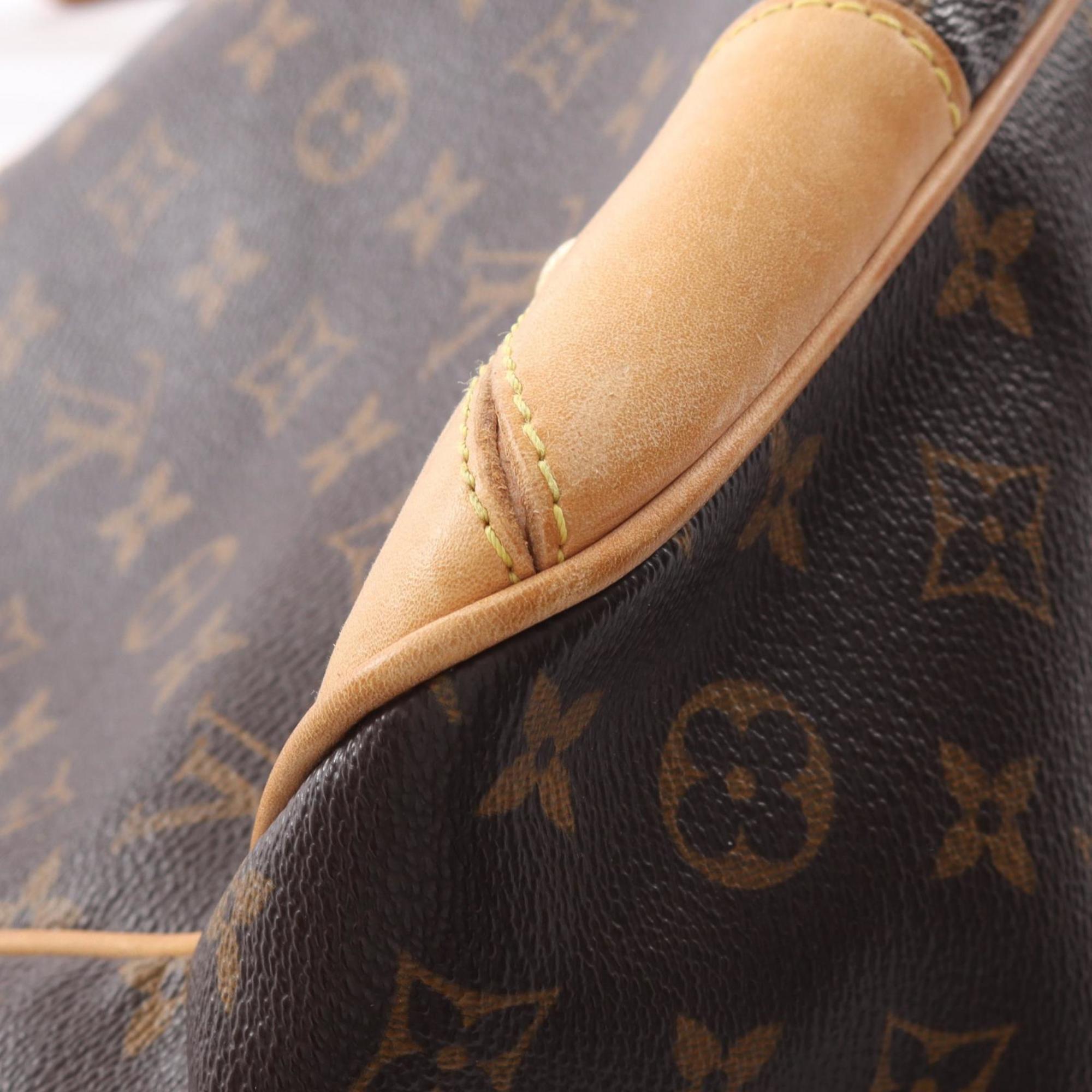 Louis Vuitton Brown Monogram Coated Canvas Leather Tote Bag (Pre-Owned)