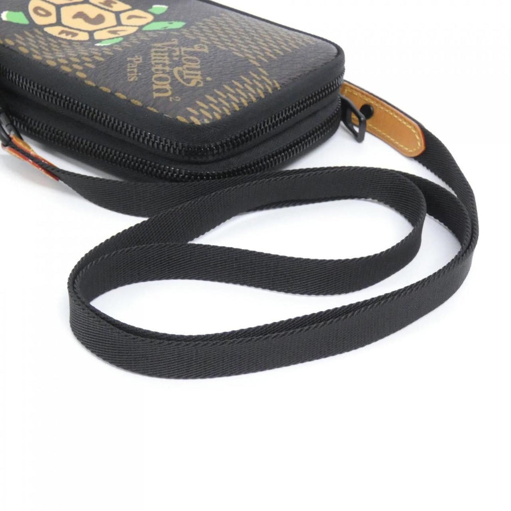 Louis Vuitton Black Brown Coated Canvas Phone Wallet (Pre-Owned)