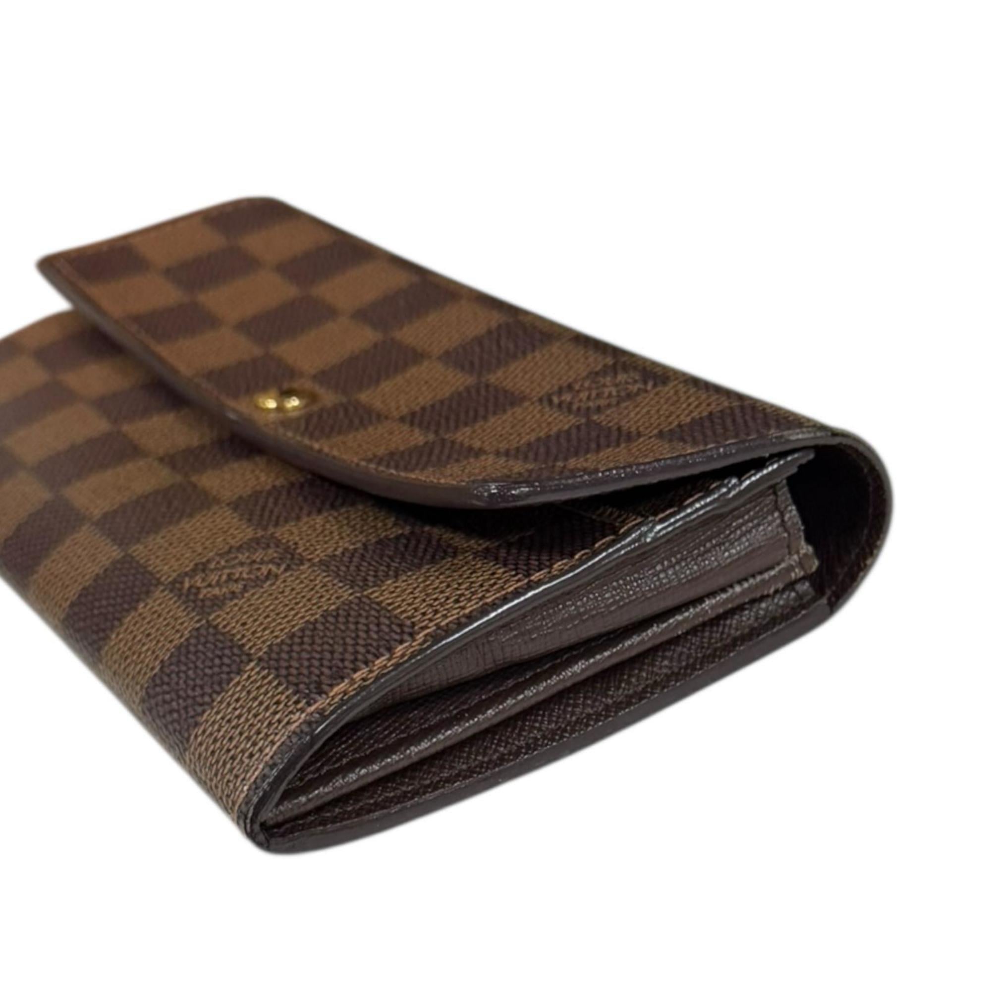 Louis Vuitton Brown Damier Canvas Long Wallet (Tri-Fold) (Pre-Owned)
