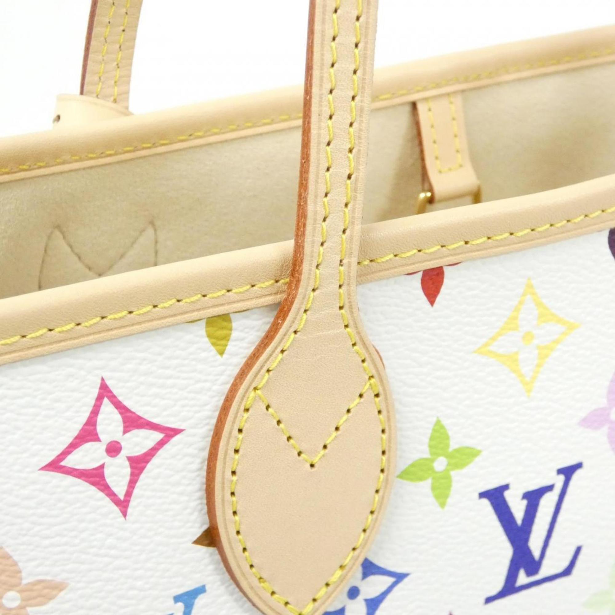 Louis Vuitton Multi-Color White Coated Canvas Handbag (Pre-Owned)