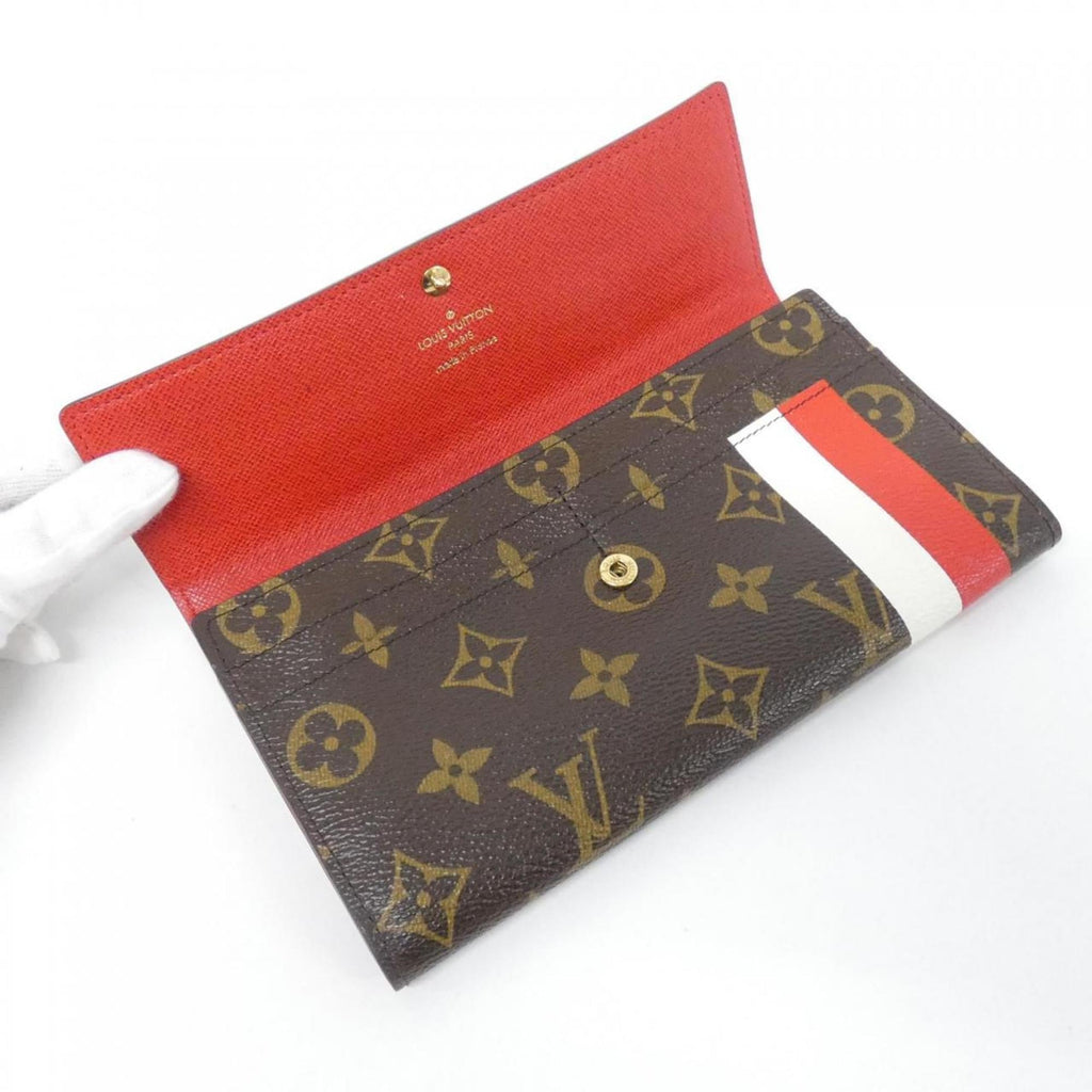 Louis Vuitton Marron Red Color Coated Canvas Long Wallet (Bi-Fold) (Pre-Owned)