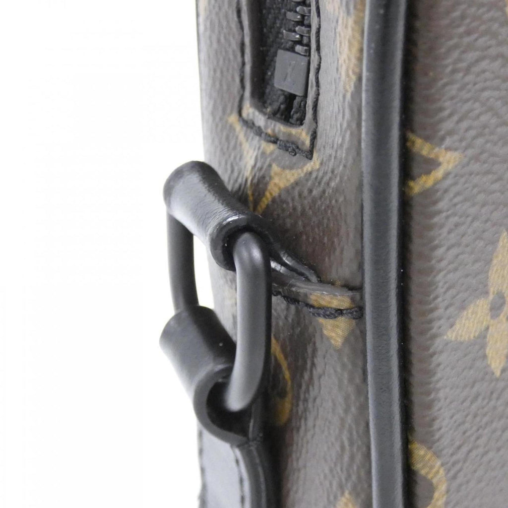 Louis Vuitton Black Brown Marron Coated Canvas Shoulder Bag (Pre-Owned)