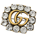 Double G Brooch Metal and Crystal