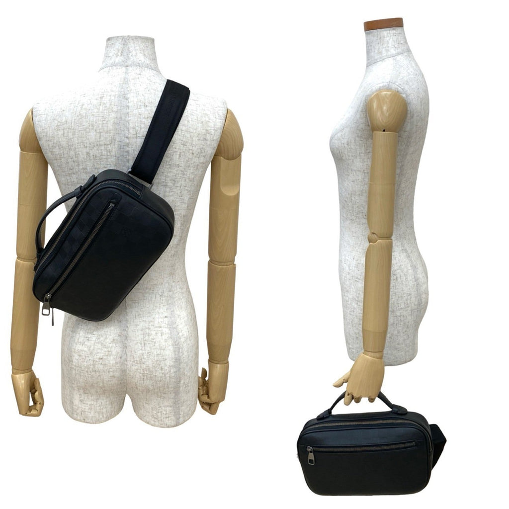 Louis Vuitton Black Leather Handbag Sling Bag (Pre-Owned)