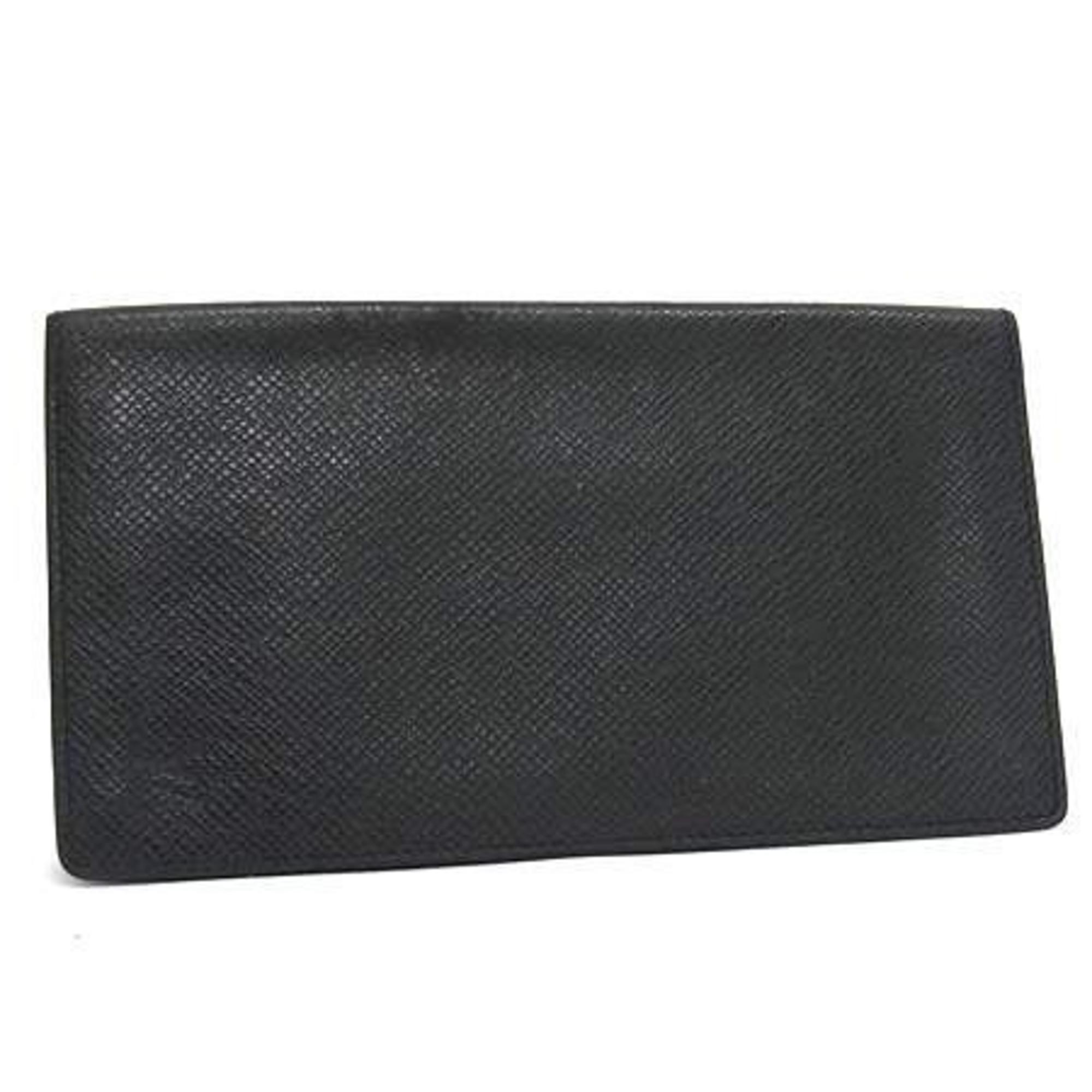 Louis Vuitton Ardoise Black Taiga Leather Long Wallet (Bi-Fold) (Pre-Owned)