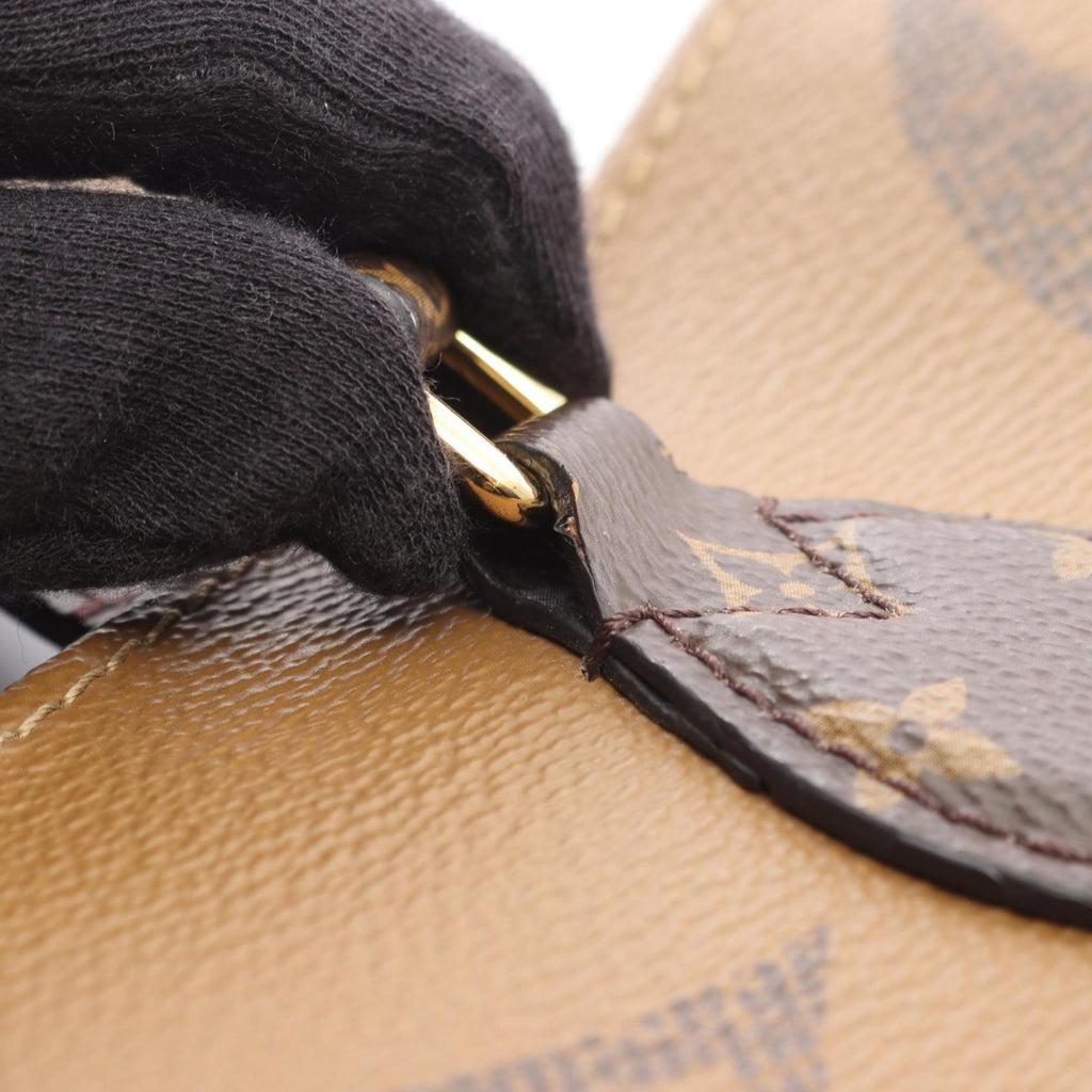 Louis Vuitton Beige Brown Coated Canvas Tote Bag (Pre-Owned)