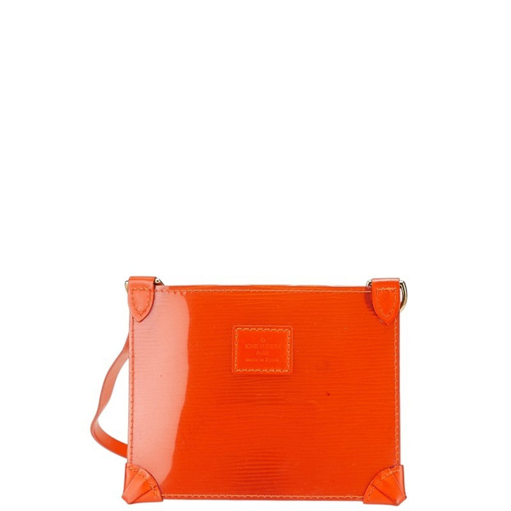Louis Vuitton Orange Vinyl Leather Handbag (Pre-Owned)