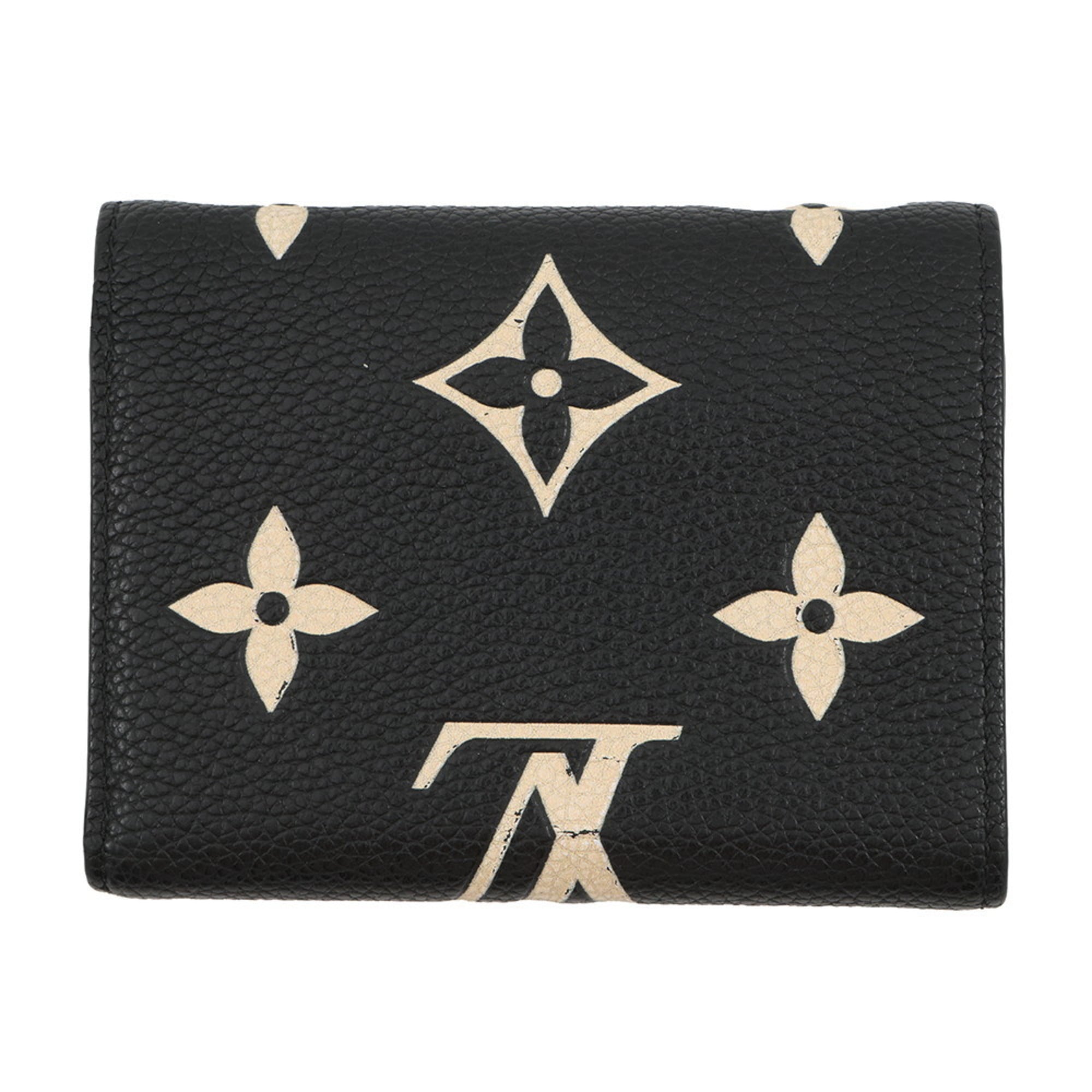 Louis Vuitton Beige Bicolor Black Monogram Monogram Empreinte Wallet (Tri-Fold) (Pre-Owned)