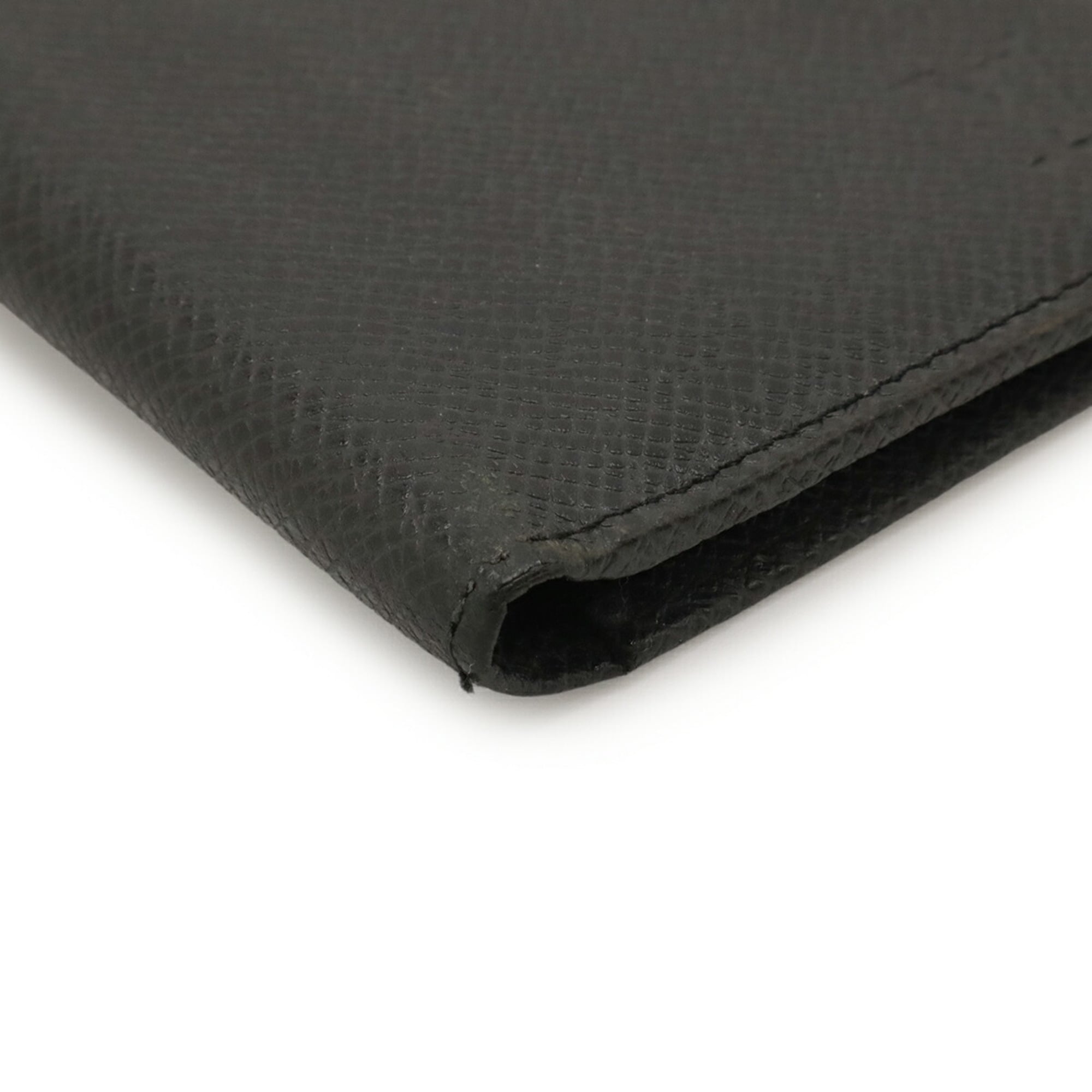 Louis Vuitton Ardoise Black Taiga Leather Leather Long Wallet (Bi-Fold) (Pre-Owned)