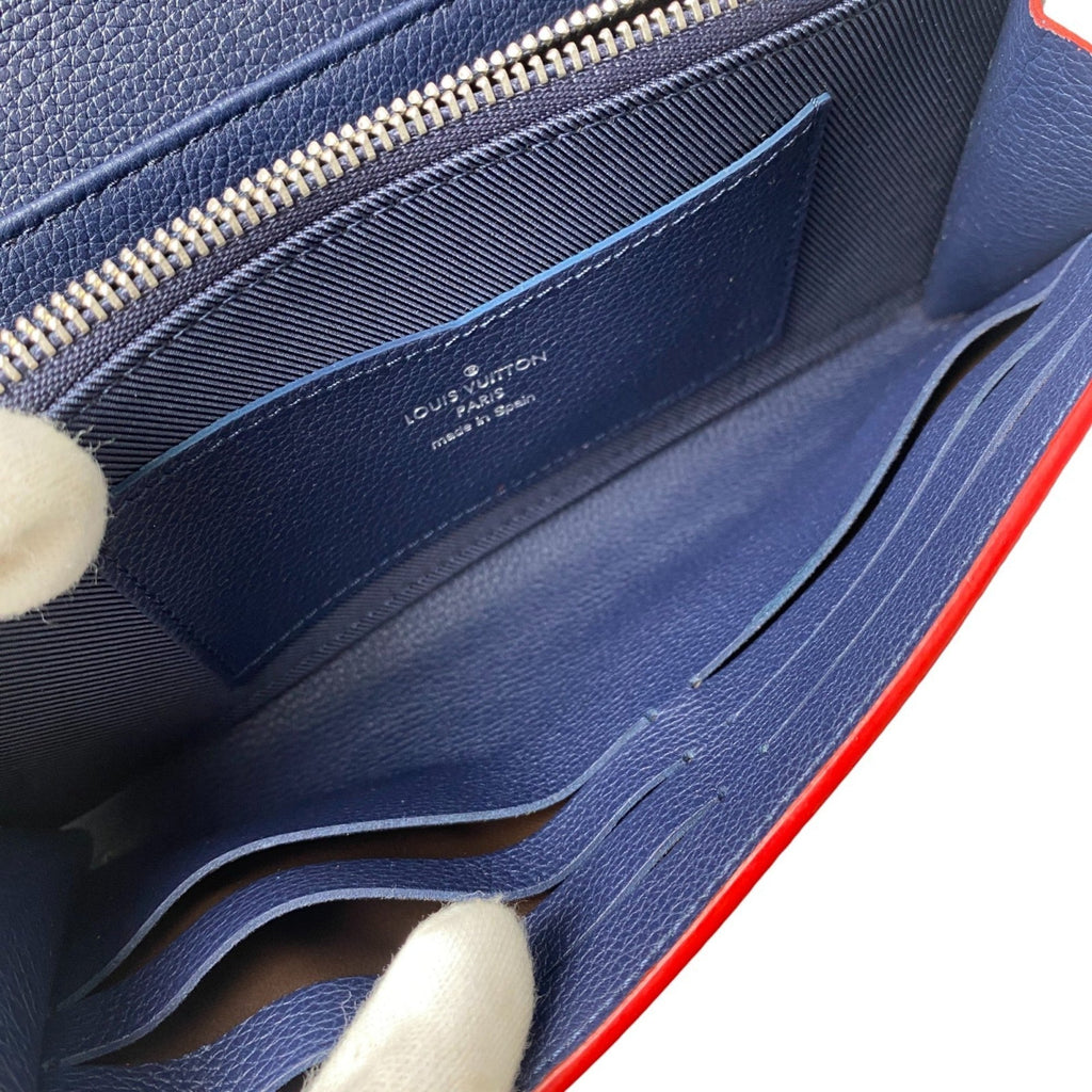 Louis Vuitton Navy Leather Long Wallet (Bi-Fold) (Pre-Owned)