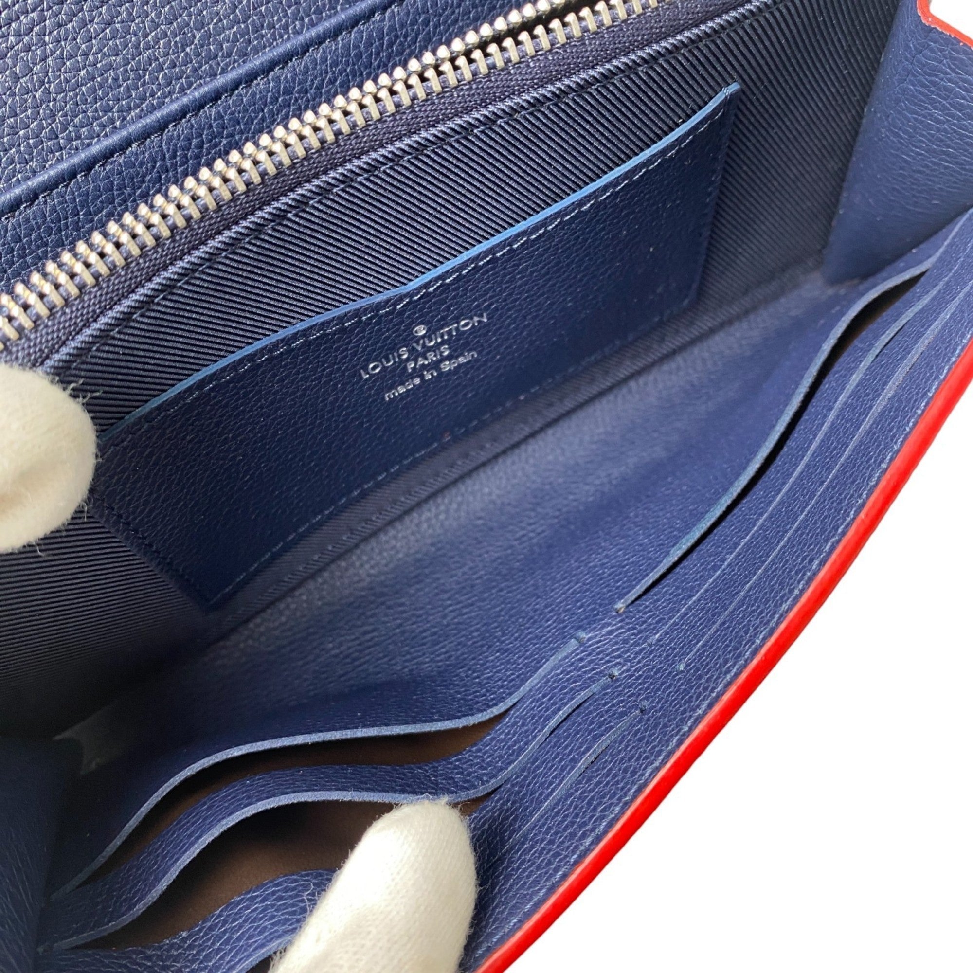 Louis Vuitton Navy Leather Long Wallet (Bi-Fold) (Pre-Owned)