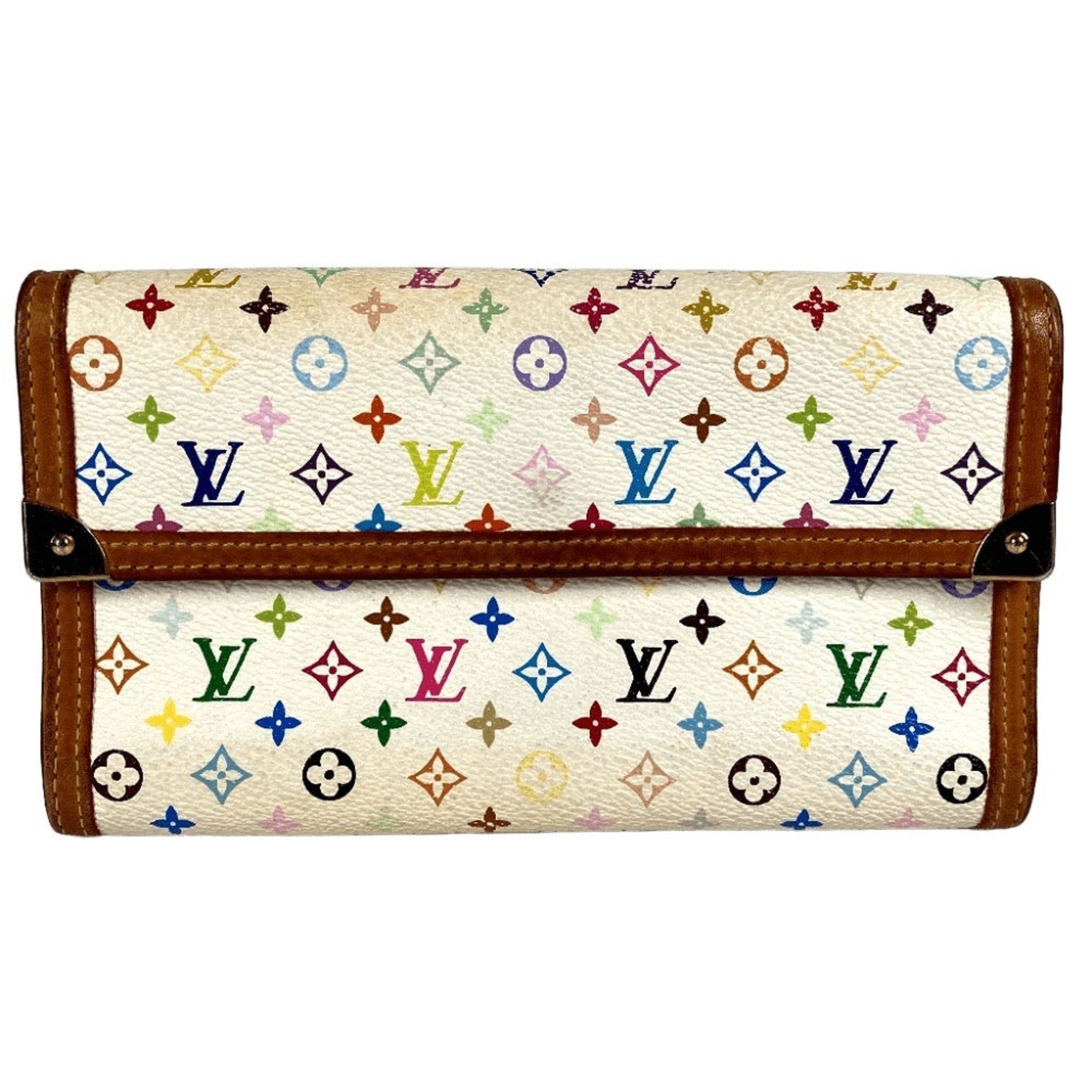 Louis Vuitton Monogram Multi-Color White Yellow Monogram Multicolore Long Wallet (Tri-Fold) (Pre-Owned)