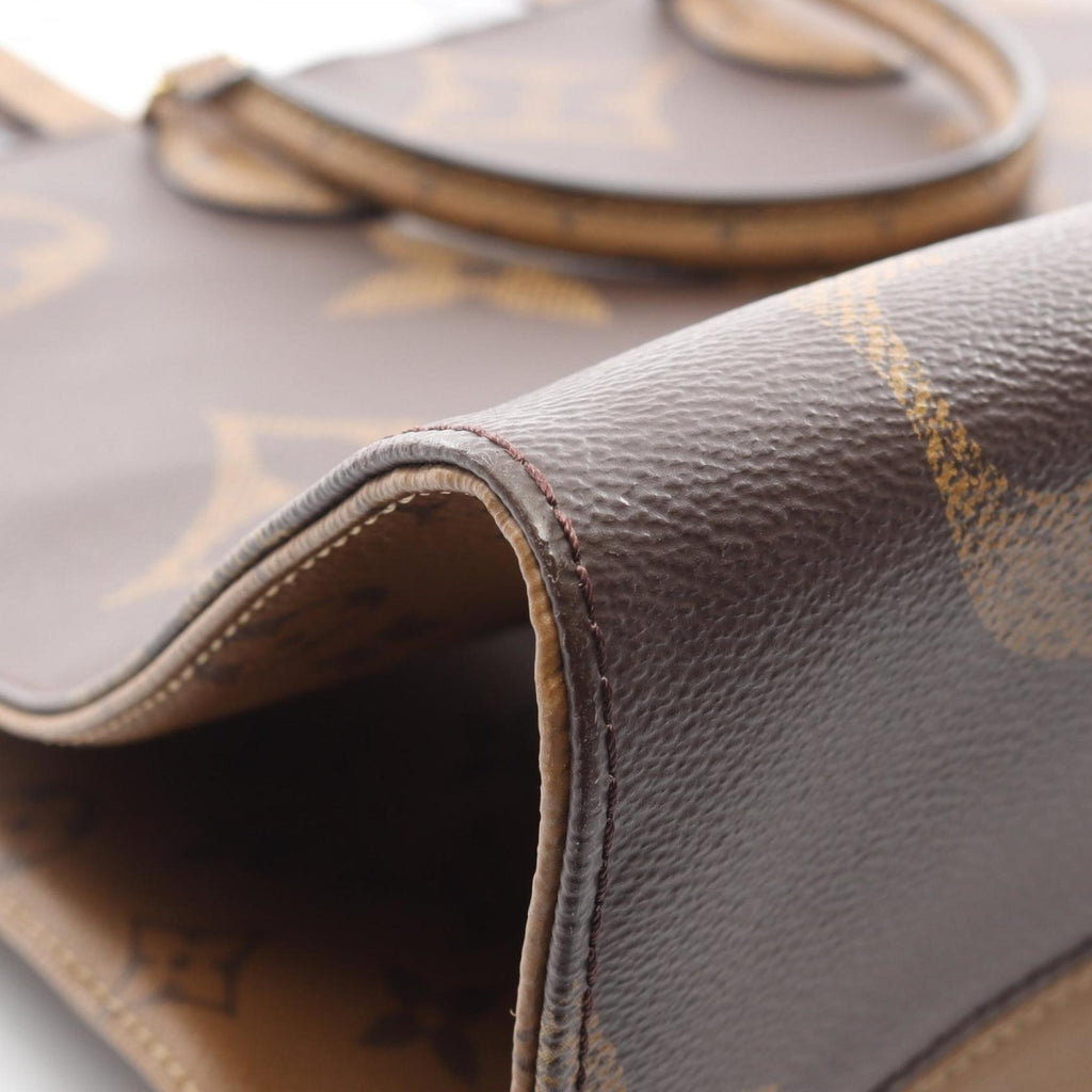 Louis Vuitton Beige Brown Coated Canvas Tote Bag (Pre-Owned)