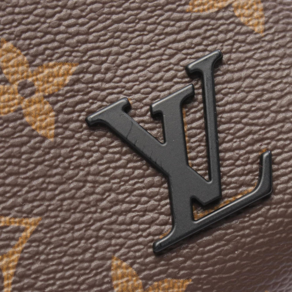 Louis Vuitton Black Brown Coated Canvas Leather Fanny Pack Sling Bag (Pre-Owned)