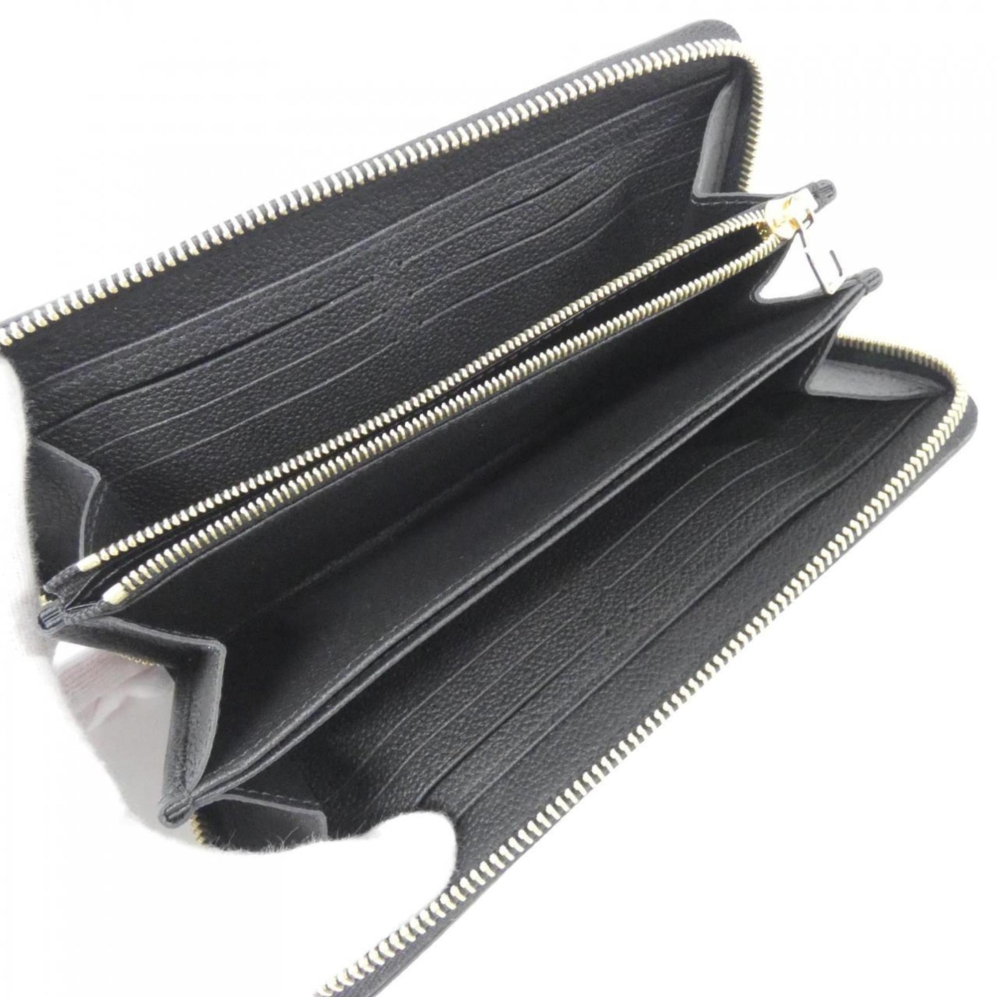 Louis Vuitton Black Leather Long Wallet (Bi-Fold) (Pre-Owned)