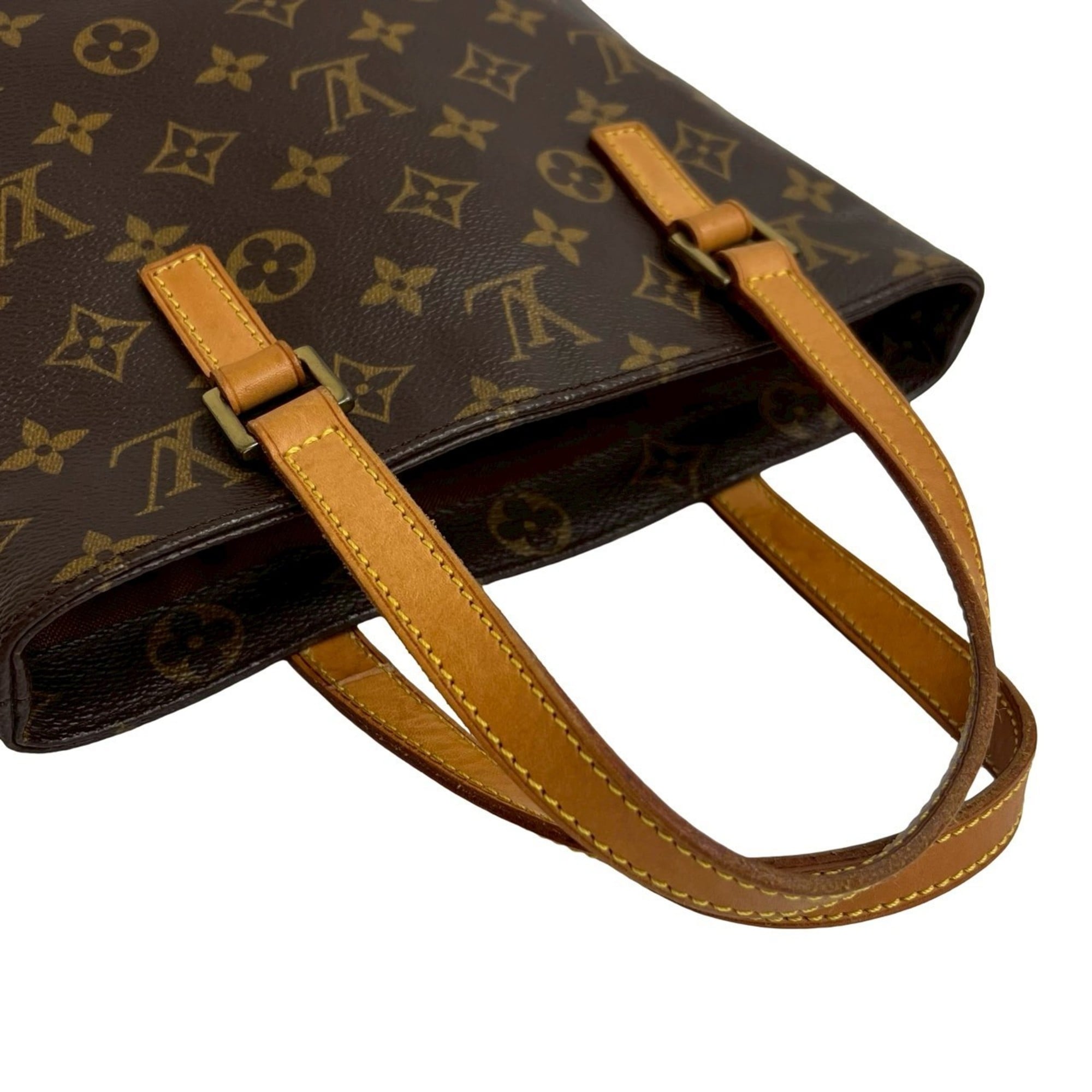 Louis Vuitton Brown Leather Pvc Handbag Tote Bag (Pre-Owned)