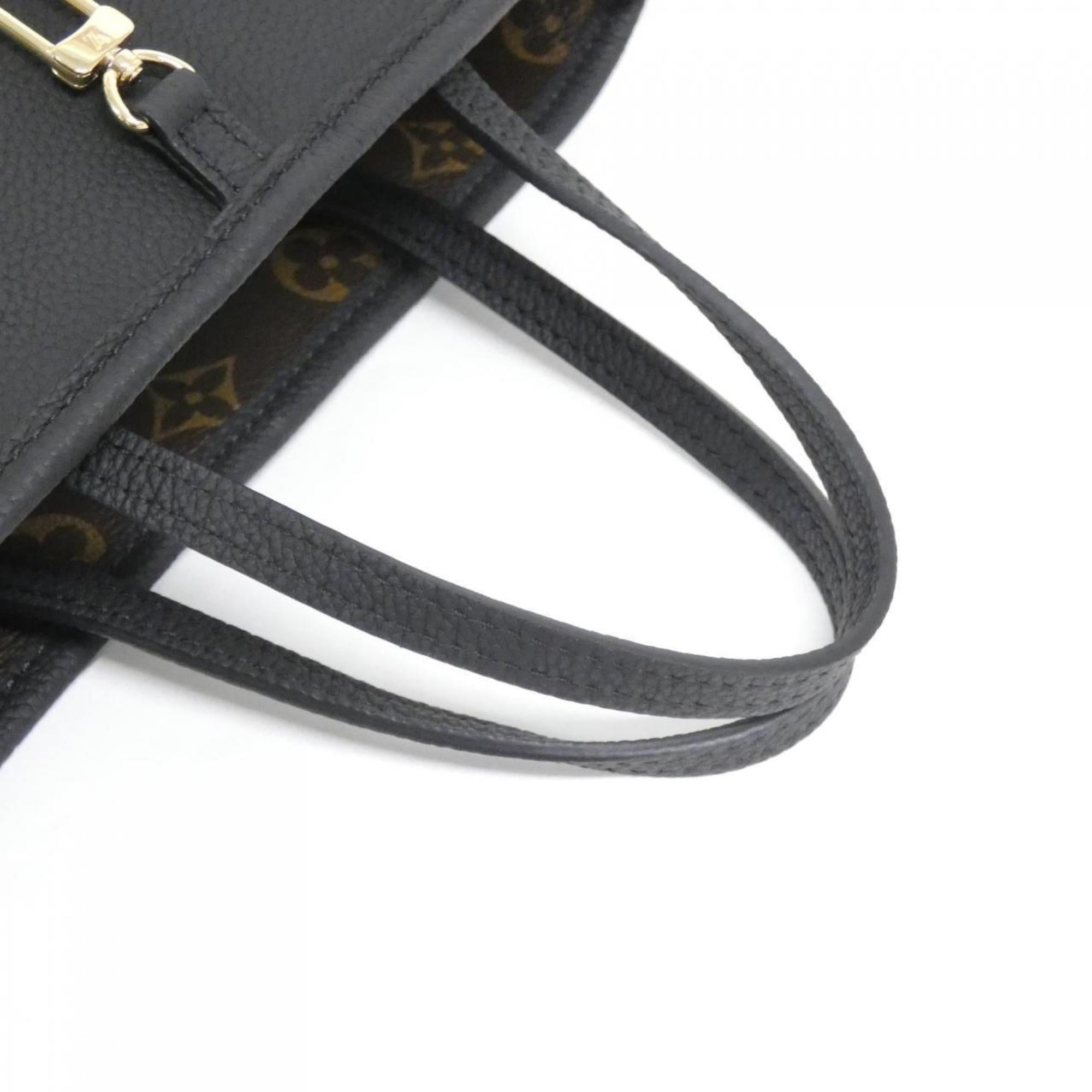 Louis Vuitton Black Marron Coated Canvas Leather Handbag (Pre-Owned)