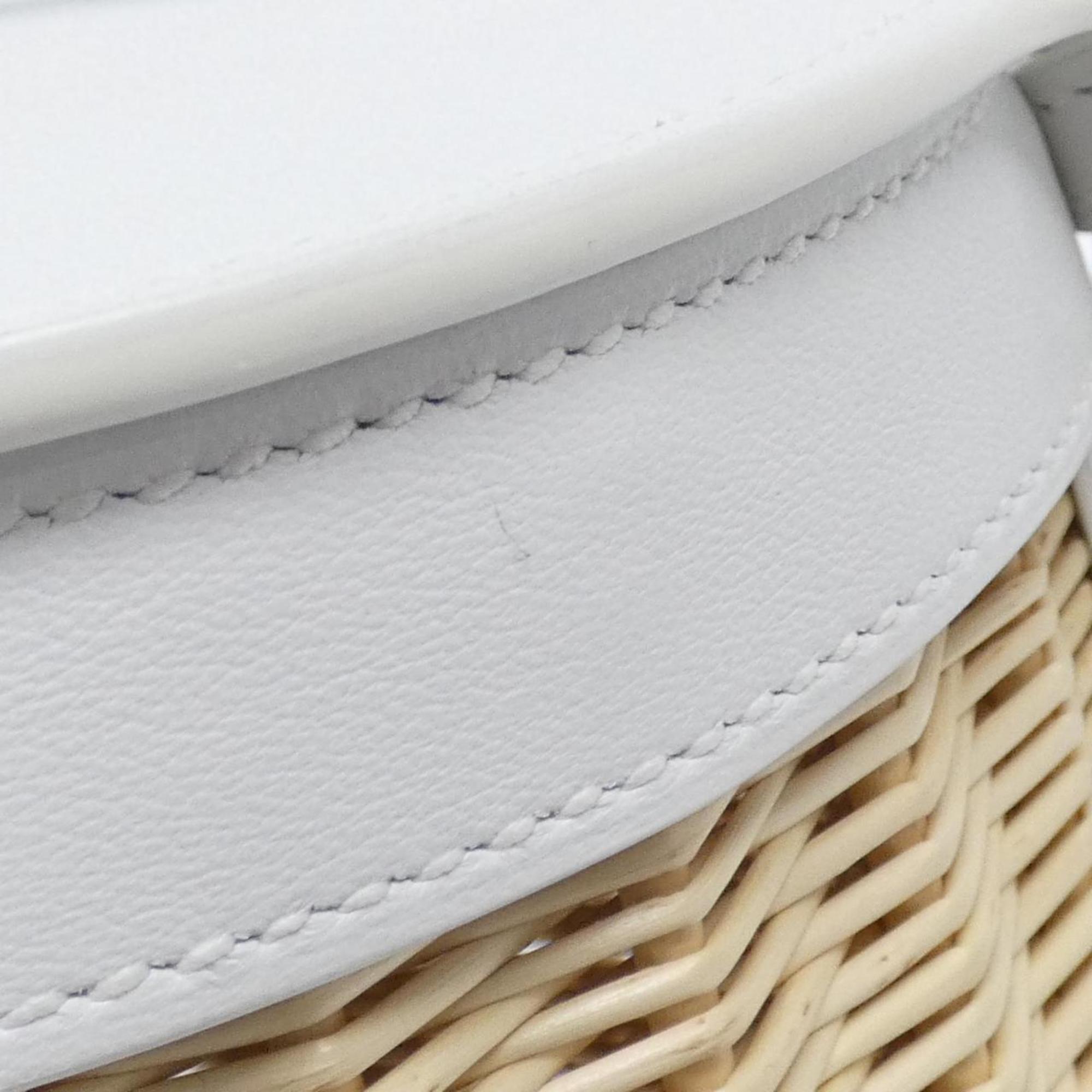 Picnic Farming Bag Wicker and Leather