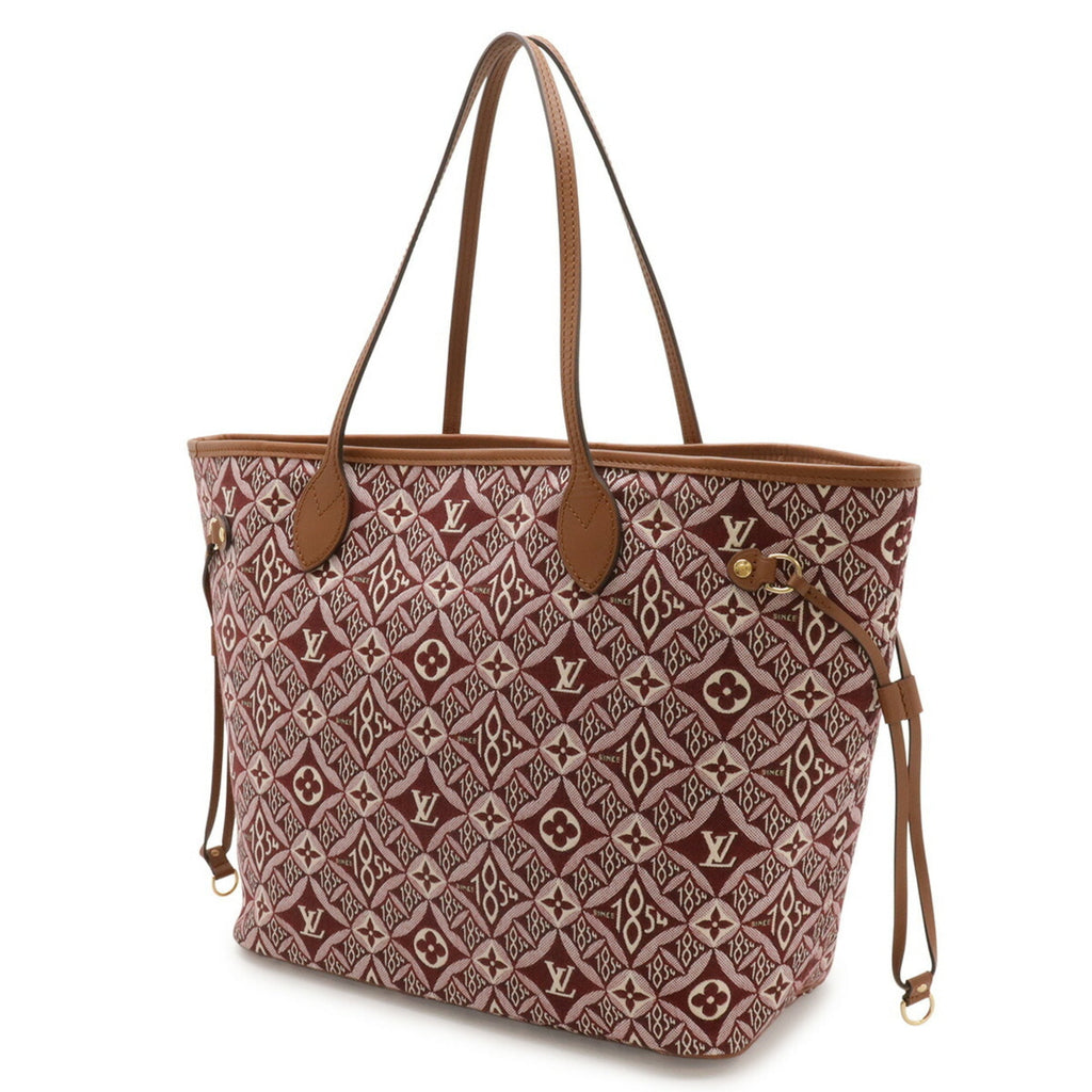 Louis Vuitton Bordeaux Brown White Jacquard Leather Pouch Shoulder Bag Tote Bag (Pre-Owned)