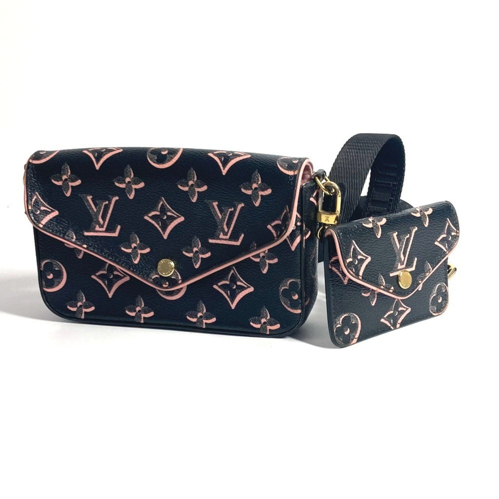 Louis Vuitton Black Pink Coated Canvas Pochette Shoulder Bag (Pre-Owned)