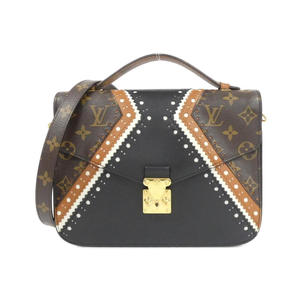 Louis Vuitton Monogram Marron Coated Canvas Leather Handbag Pochette (Pre-Owned)