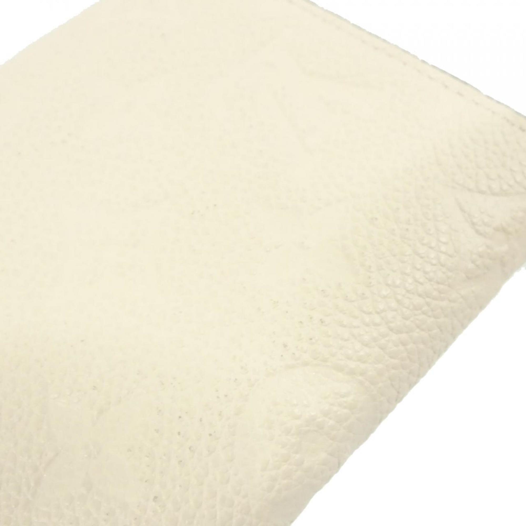 Louis Vuitton Cream Leather Wallet (Tri-Fold) (Pre-Owned)