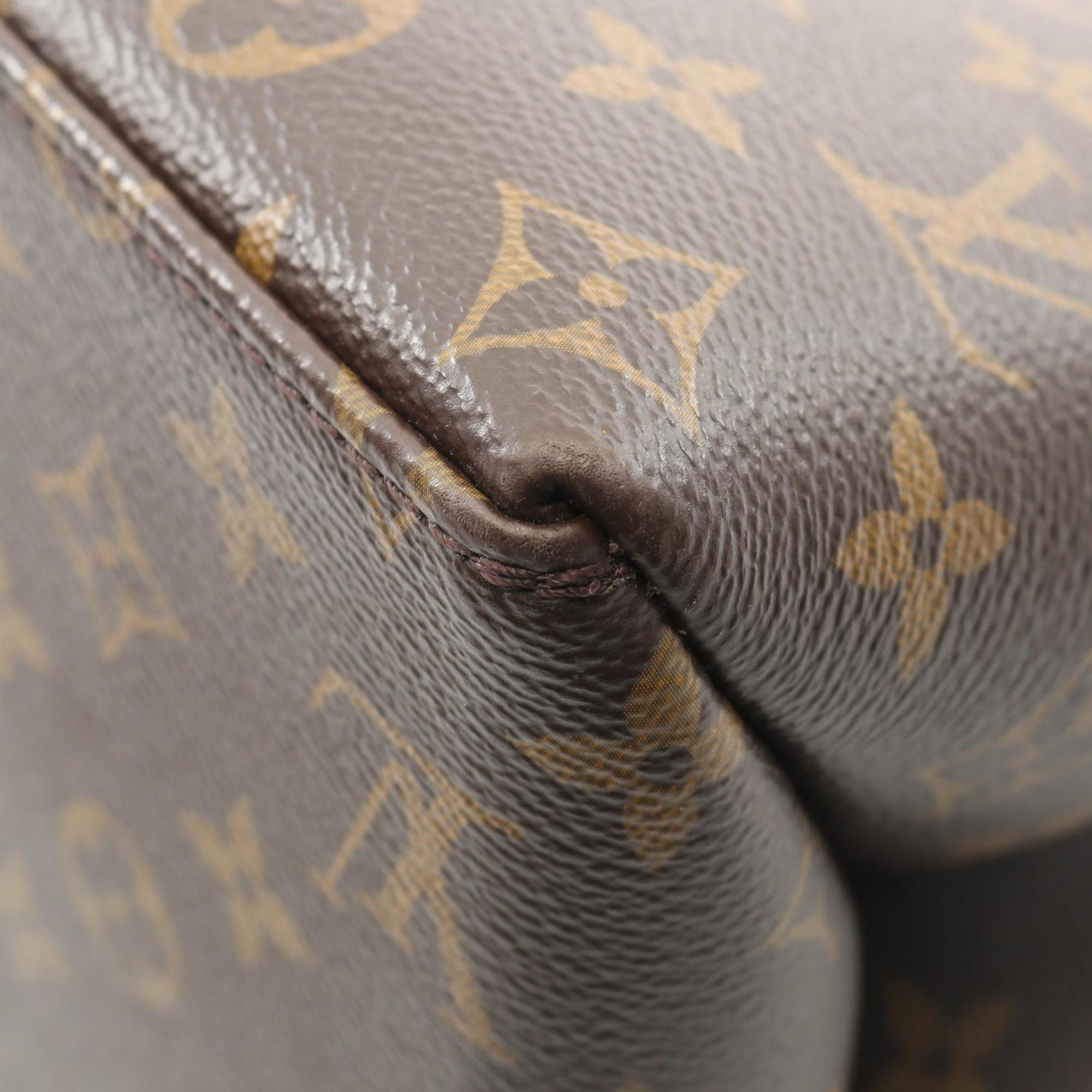 Louis Vuitton Brown Pvc Coated Canvas Leather Handbag (Pre-Owned)
