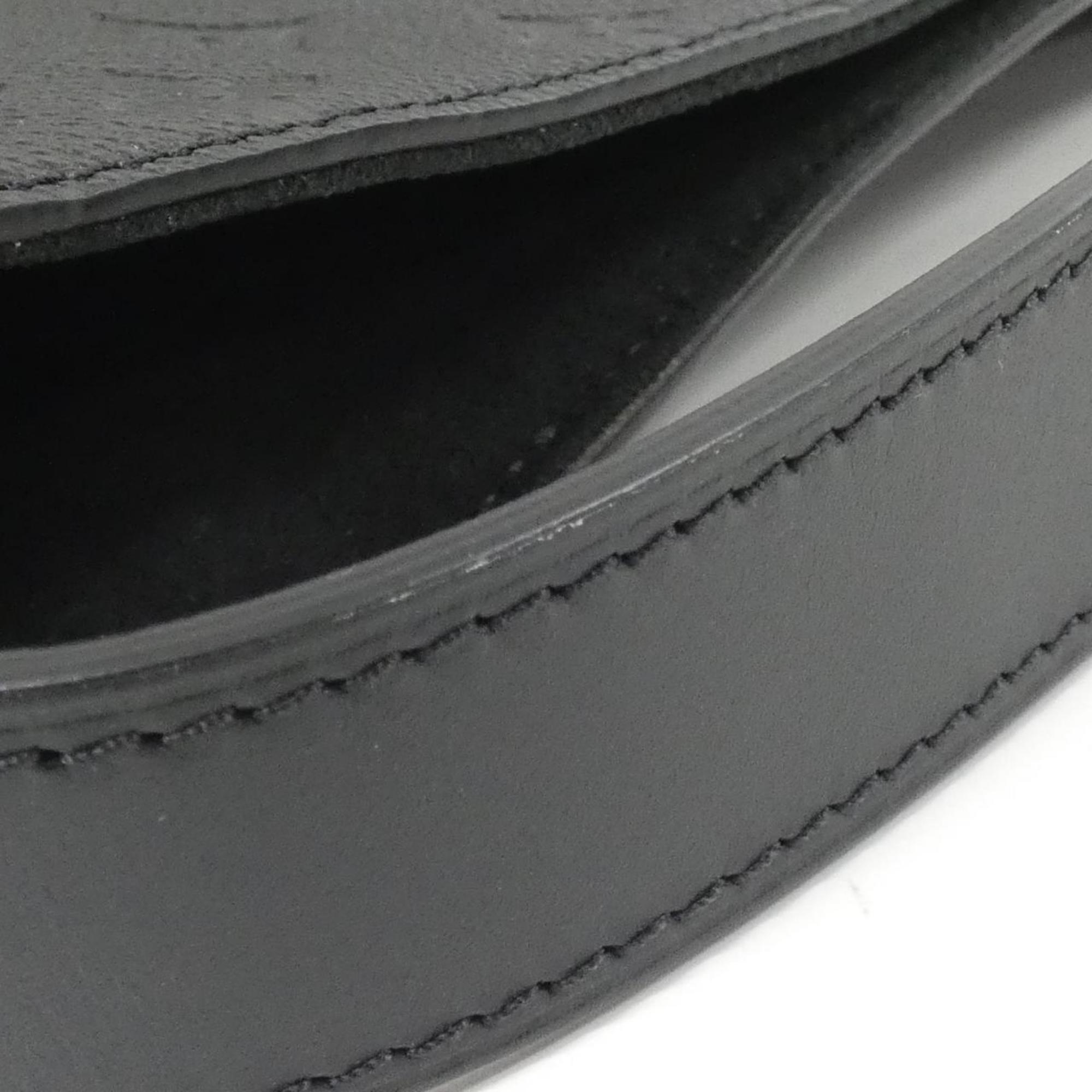 Louis Vuitton Black Leather Shoulder Bag (Pre-Owned)