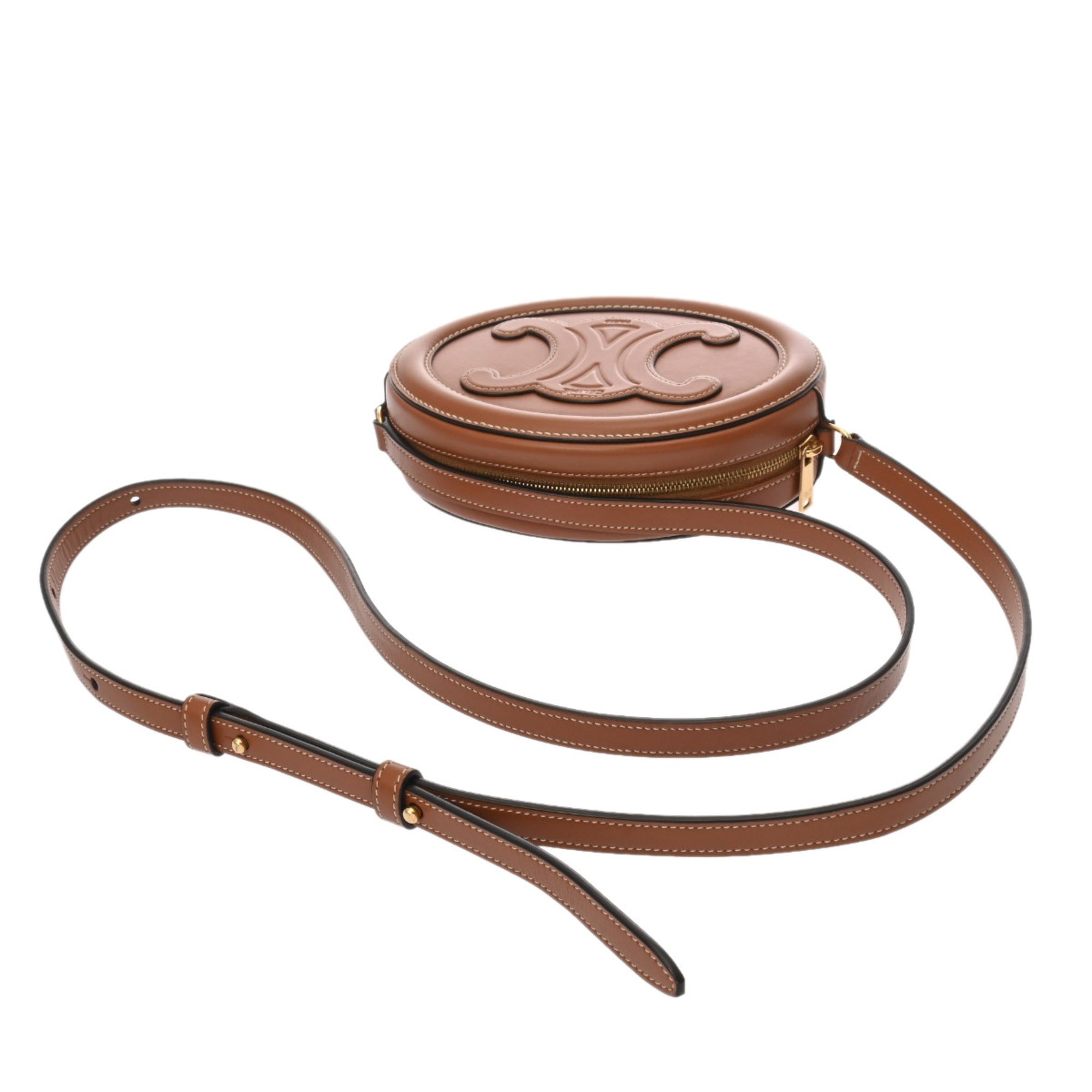 Triomphe Oval Crossbody Bag Leather