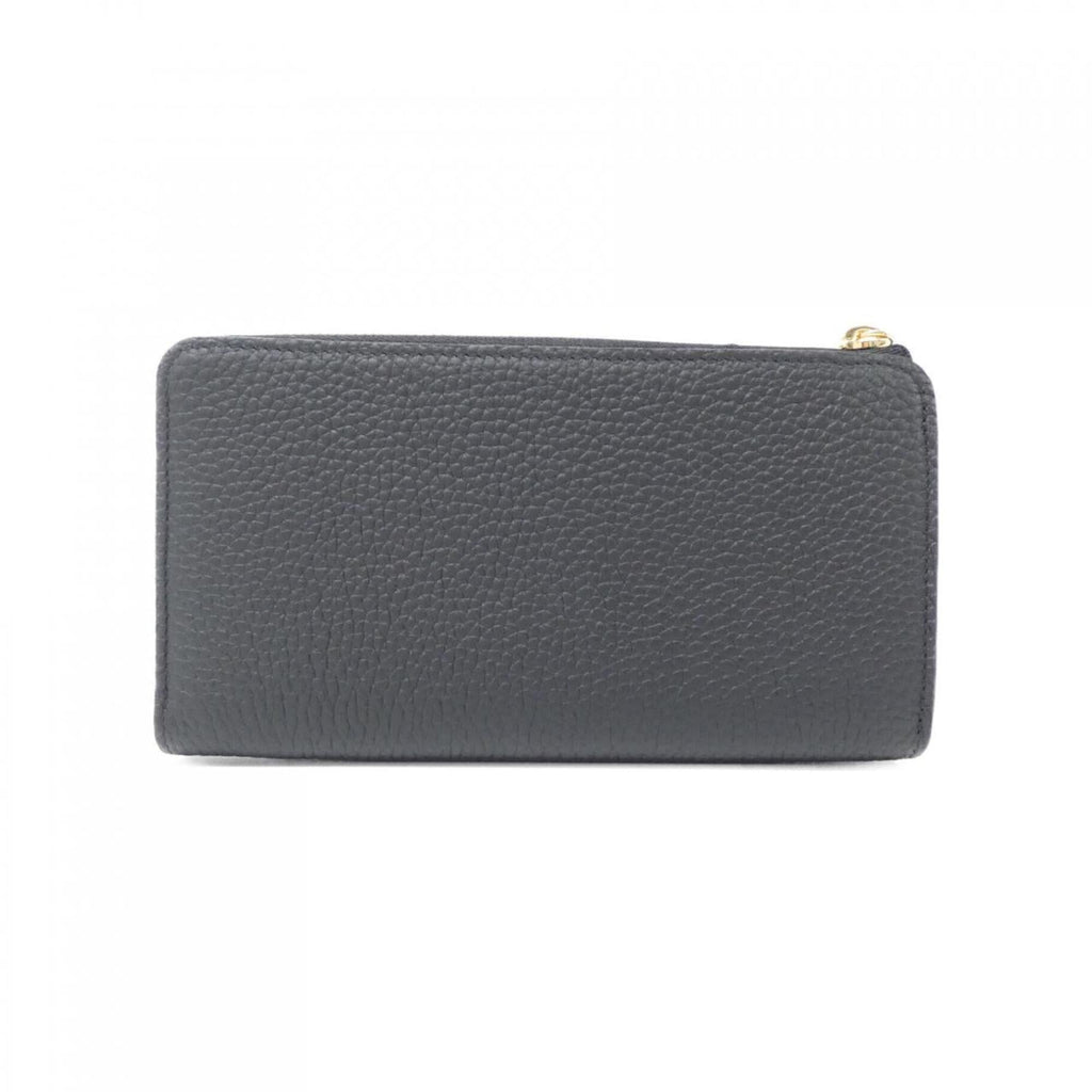 Louis Vuitton Black Leather Long Wallet (Bi-Fold) (Pre-Owned)