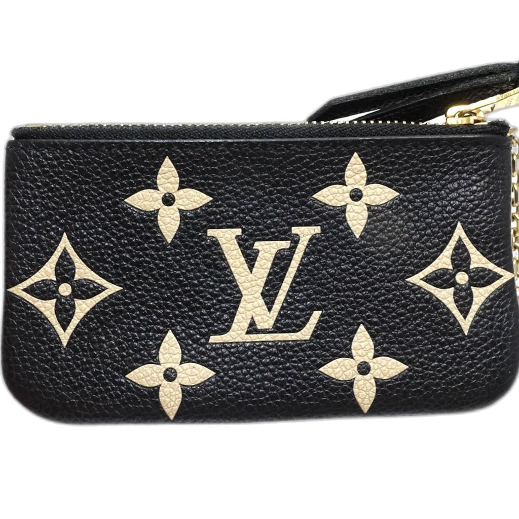 Louis Vuitton Monogram Empreinte Beige Black Leather Coin Purse/Coin Case (Pre-Owned)