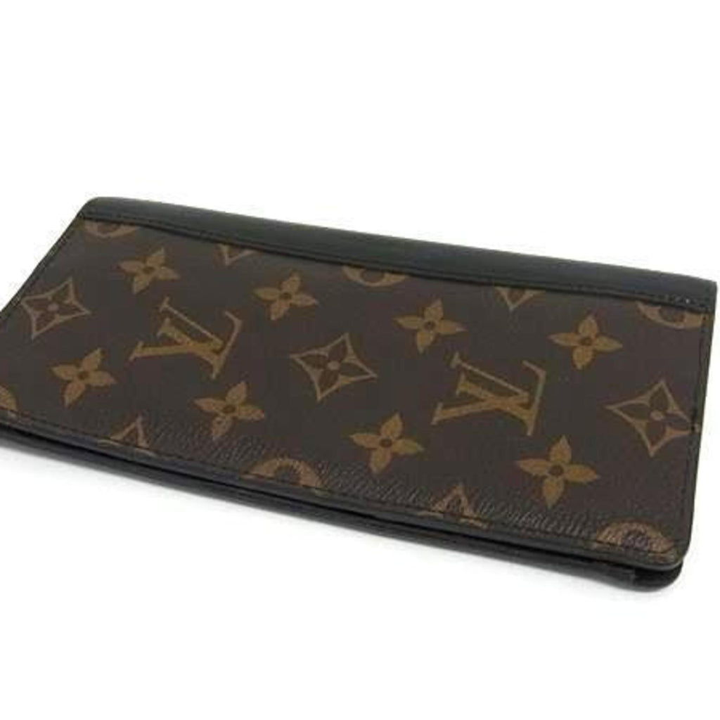 Louis Vuitton Monogram Macassar Black Brown Pvc Leather Long Wallet (Bi-Fold) (Pre-Owned)