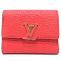Louis Vuitton Red Color Leather Wallet (Tri-Fold) (Pre-Owned)