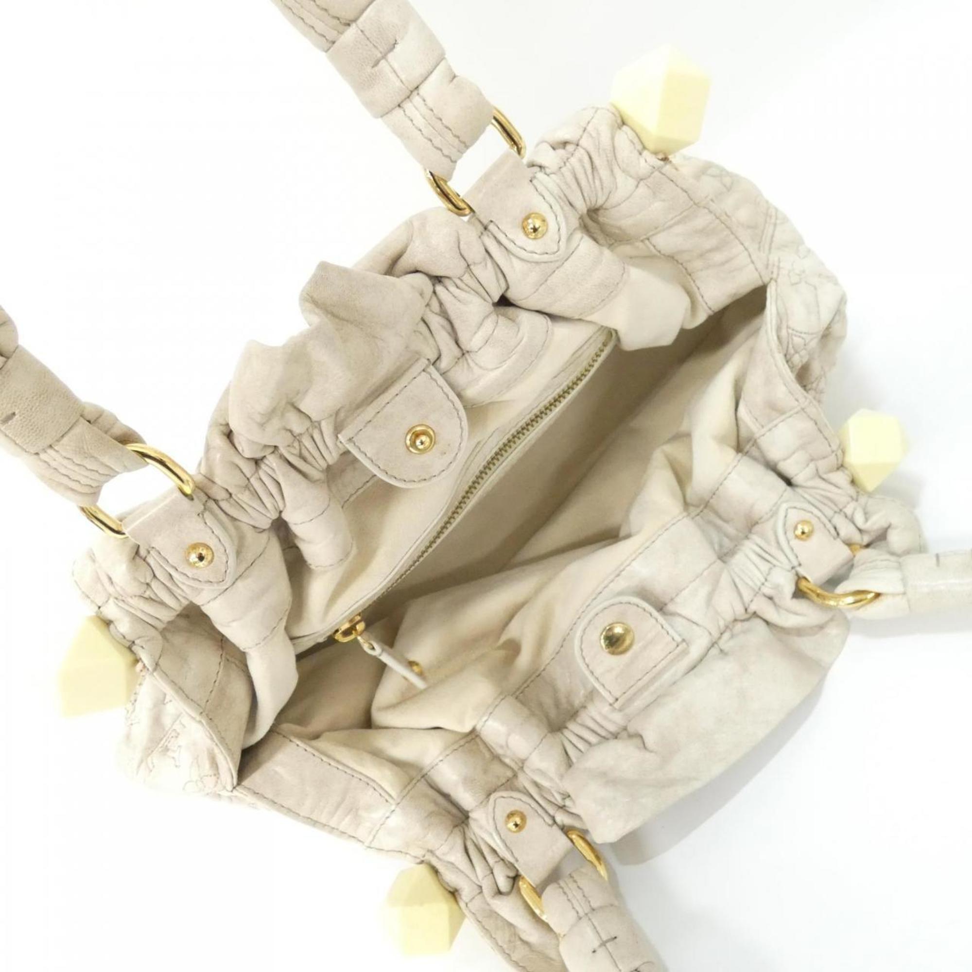 Louis Vuitton Beige Leather Shoulder Bag (Pre-Owned)