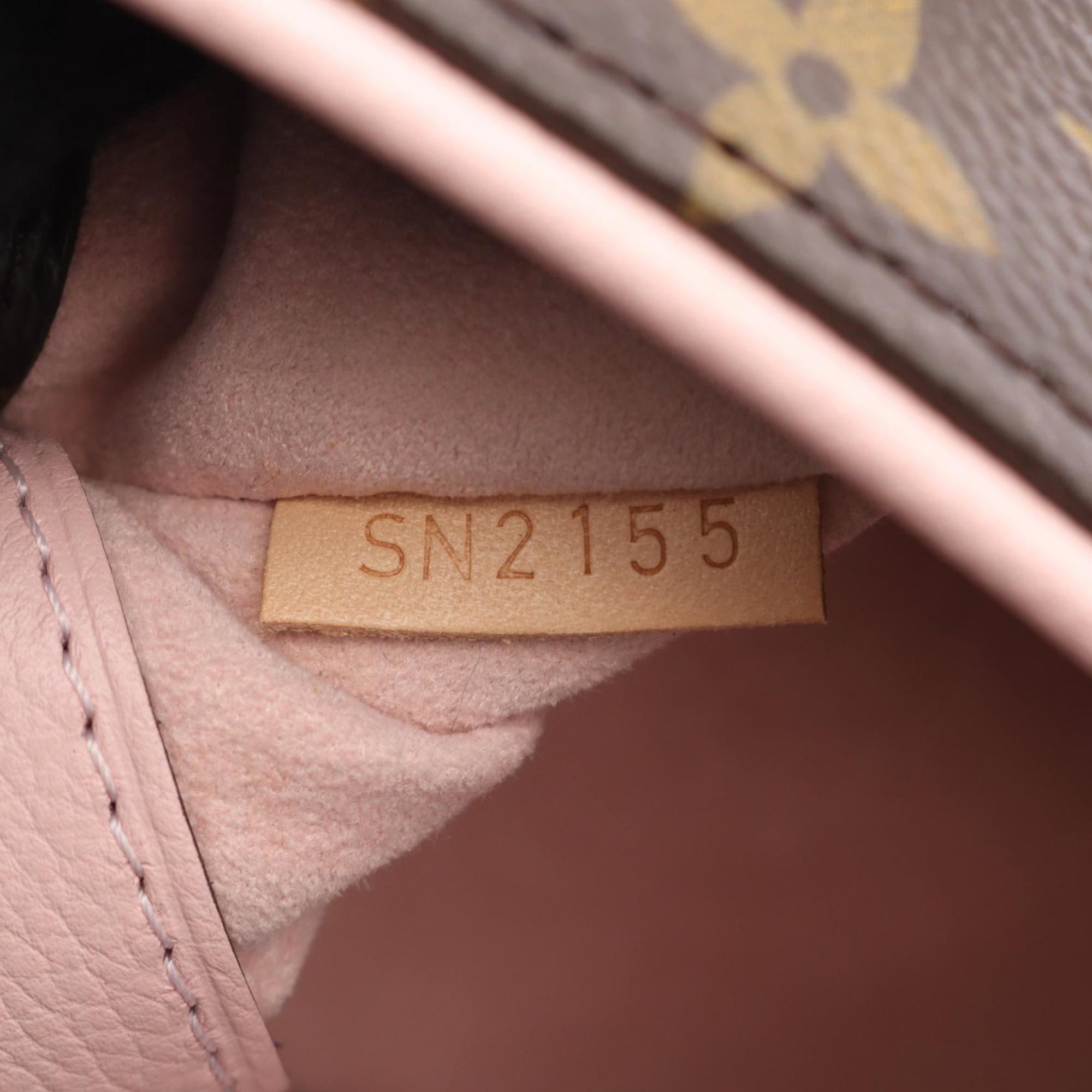 Louis Vuitton Black Brown Pink Rose Ballerine Coated Canvas Leather Handbag (Pre-Owned)