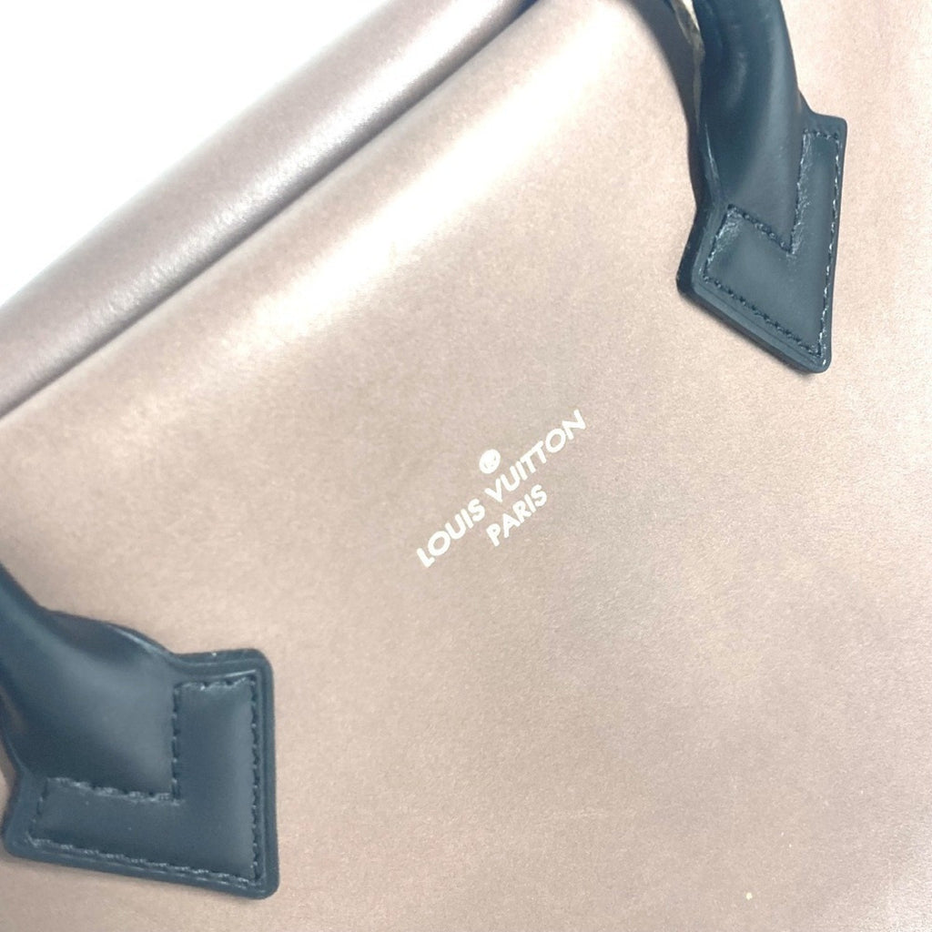Louis Vuitton Black Brown Leather Handbag Tote Bag (Pre-Owned)