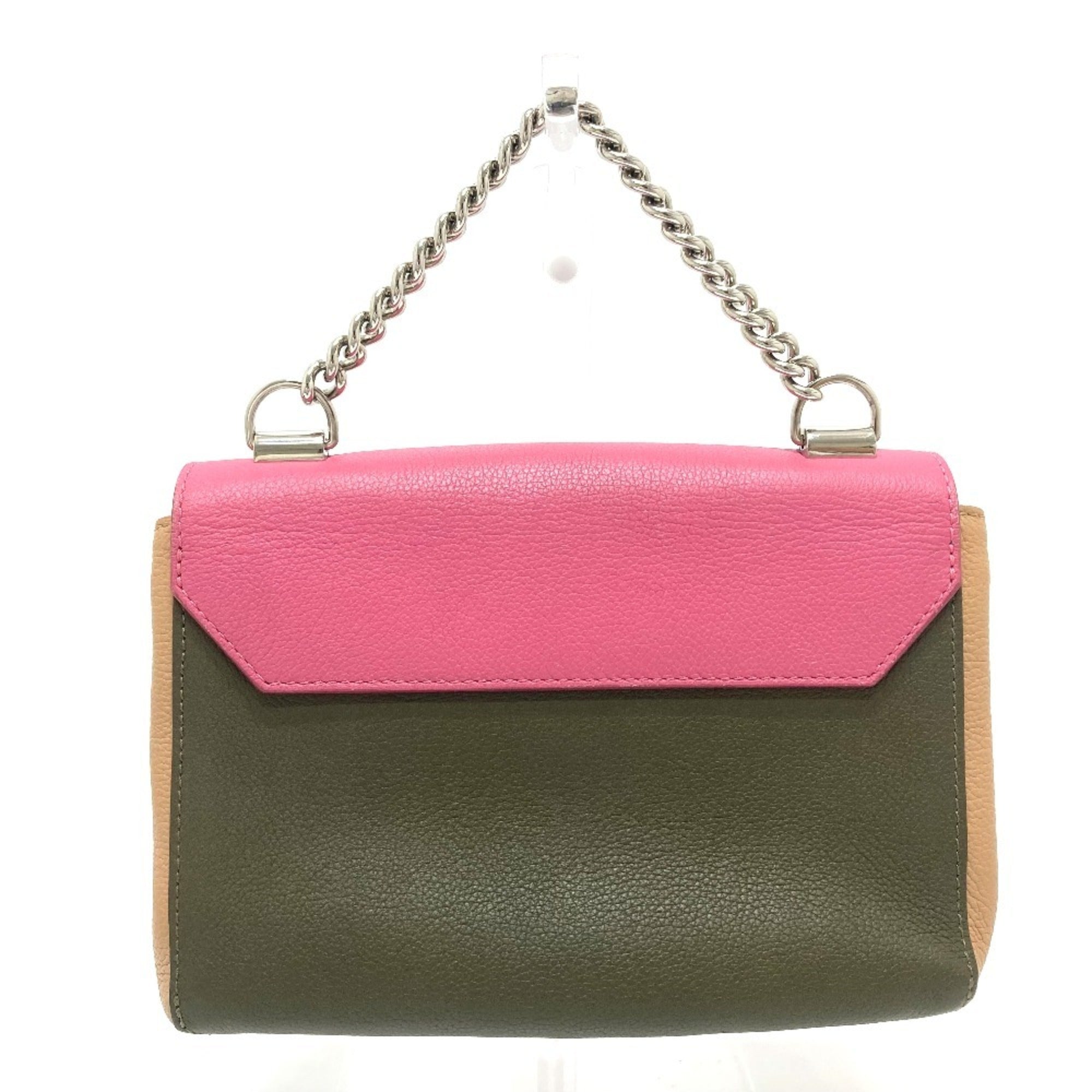 Louis Vuitton Lockme Ii Beige Khaki Pink Leather Handbag Shoulder Bag (Pre-Owned)