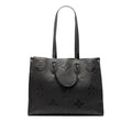 Louis Vuitton Black Noir Leather Shoulder Bag Tote Bag (Pre-Owned)
