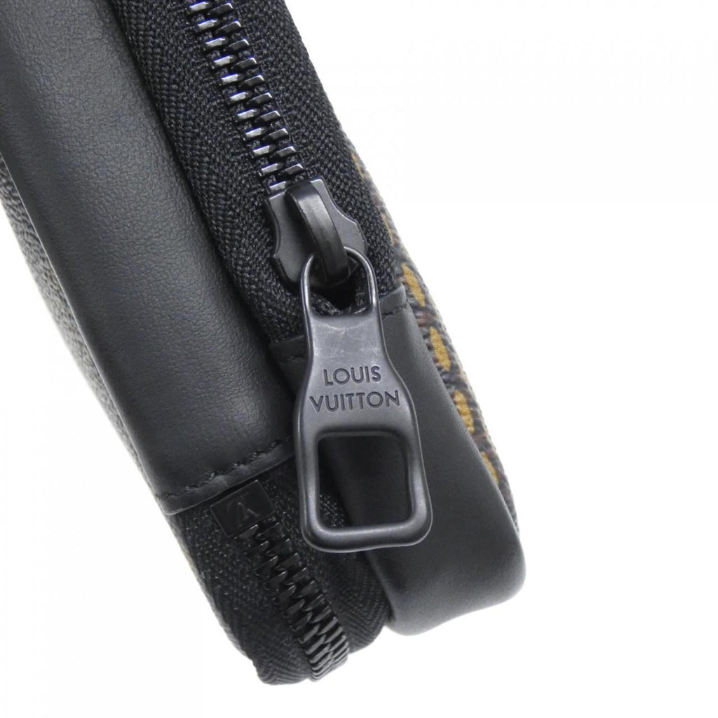 Louis Vuitton Black Brown Coated Canvas Phone Wallet (Pre-Owned)