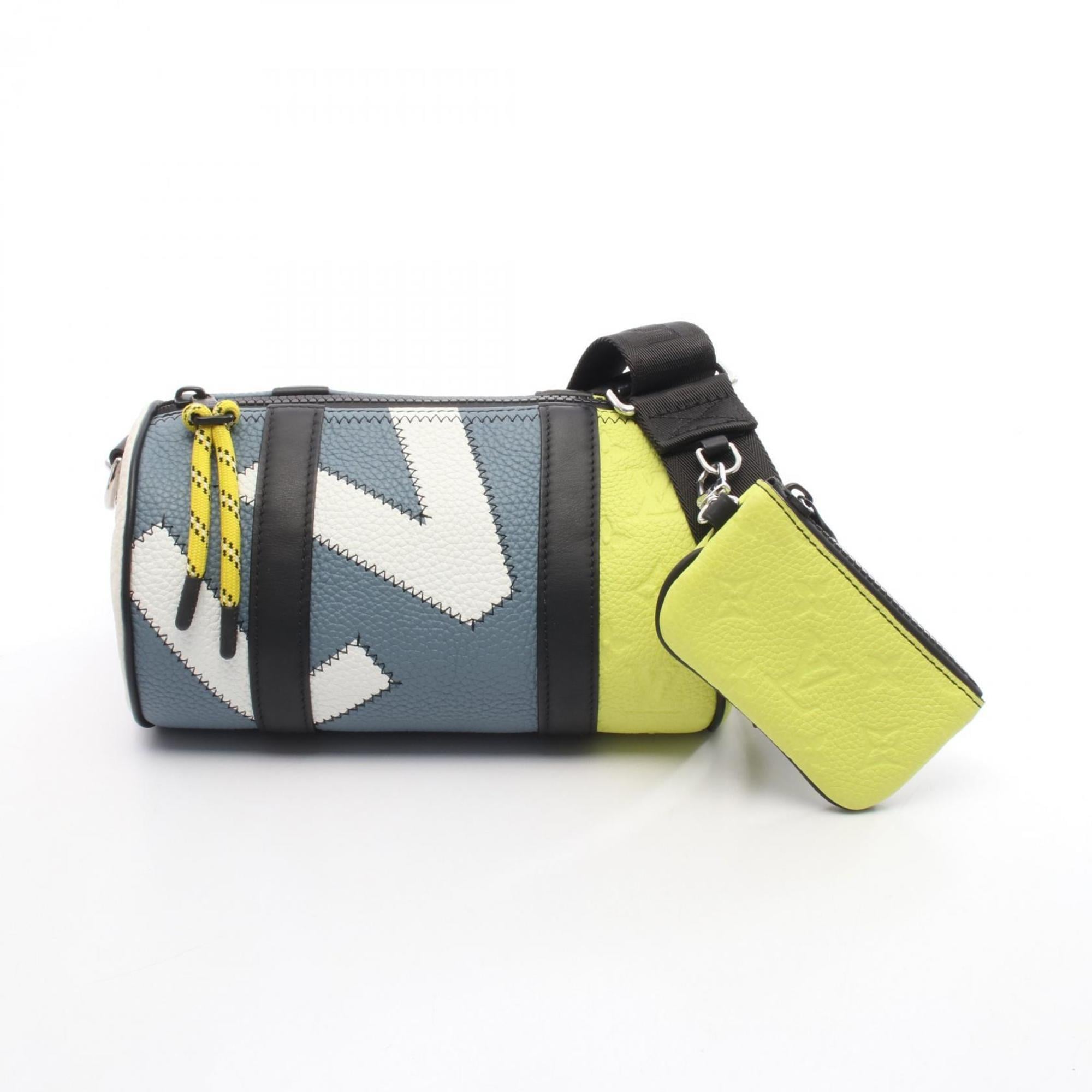 Louis Vuitton Blue Multi-Color Yellow Leather Shoulder Bag (Pre-Owned)