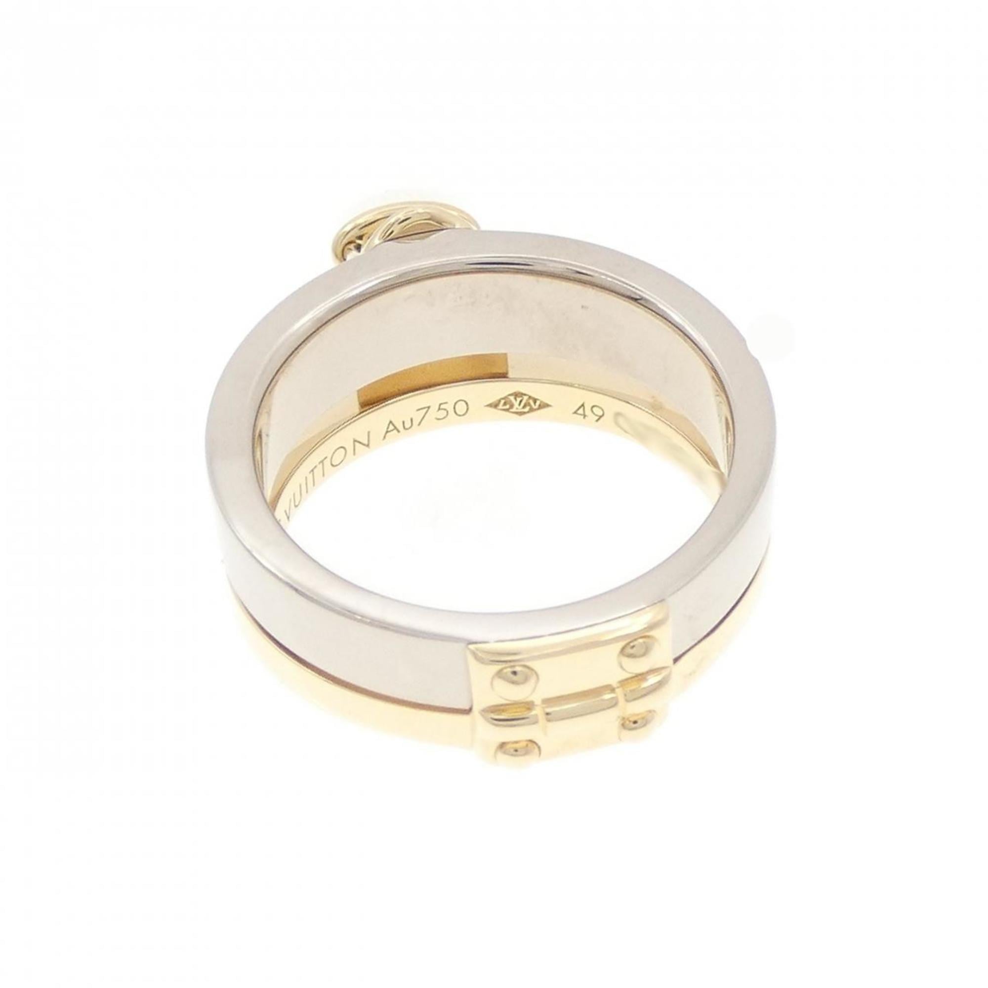 Louis Vuitton Yellow Gold (18K) White Gold (18K) Band Ring (Pre-Owned)