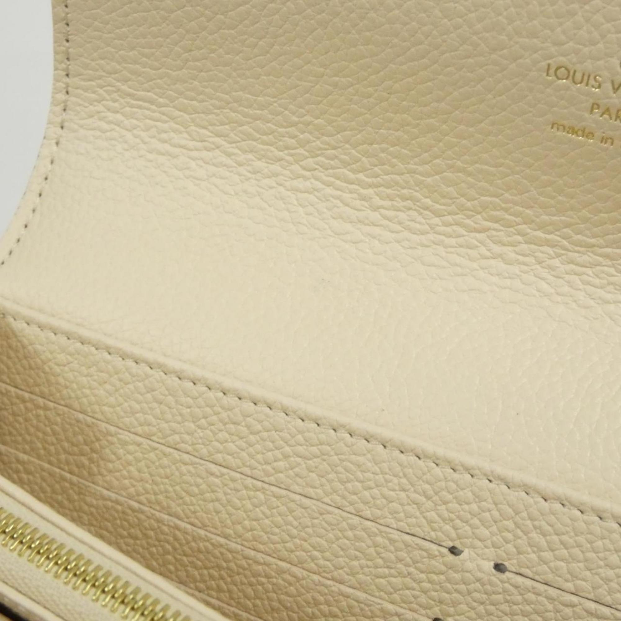 Louis Vuitton Beige Leather Long Wallet (Bi-Fold) (Pre-Owned)