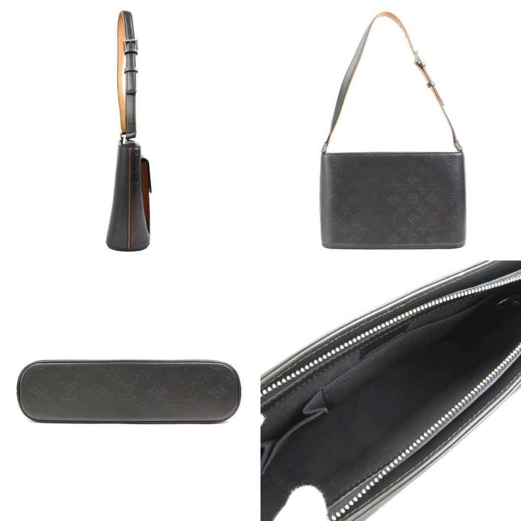 Louis Vuitton Black Gray Monogram Mat Shoulder Bag (Pre-Owned)