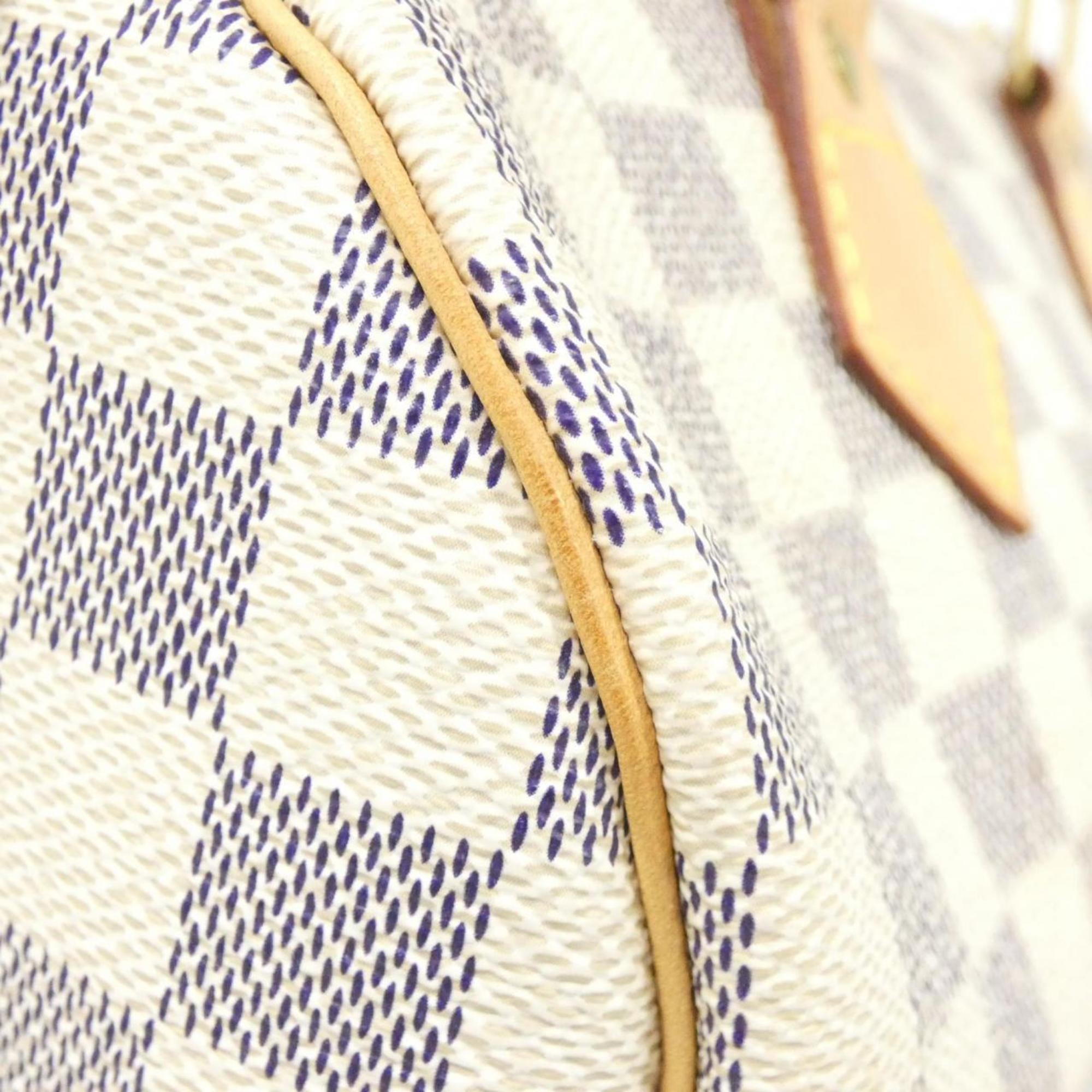 Louis Vuitton Azur White Coated Canvas Boston Bag (Pre-Owned)