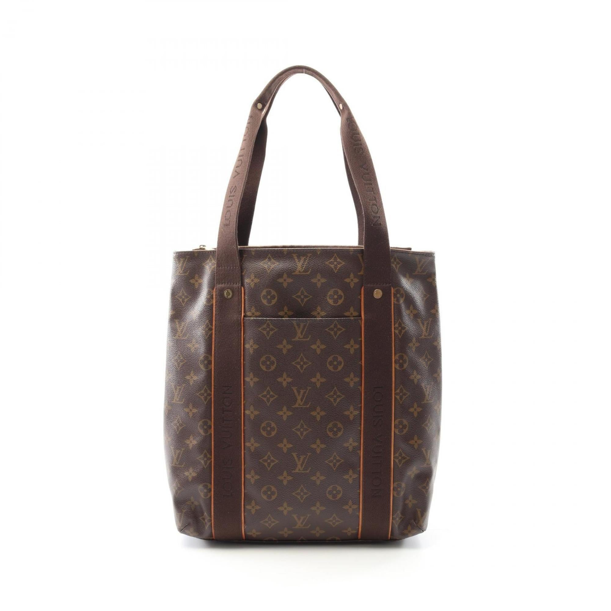 Louis Vuitton Monogram Brown Coated Canvas Leather Tote Bag (Pre-Owned)