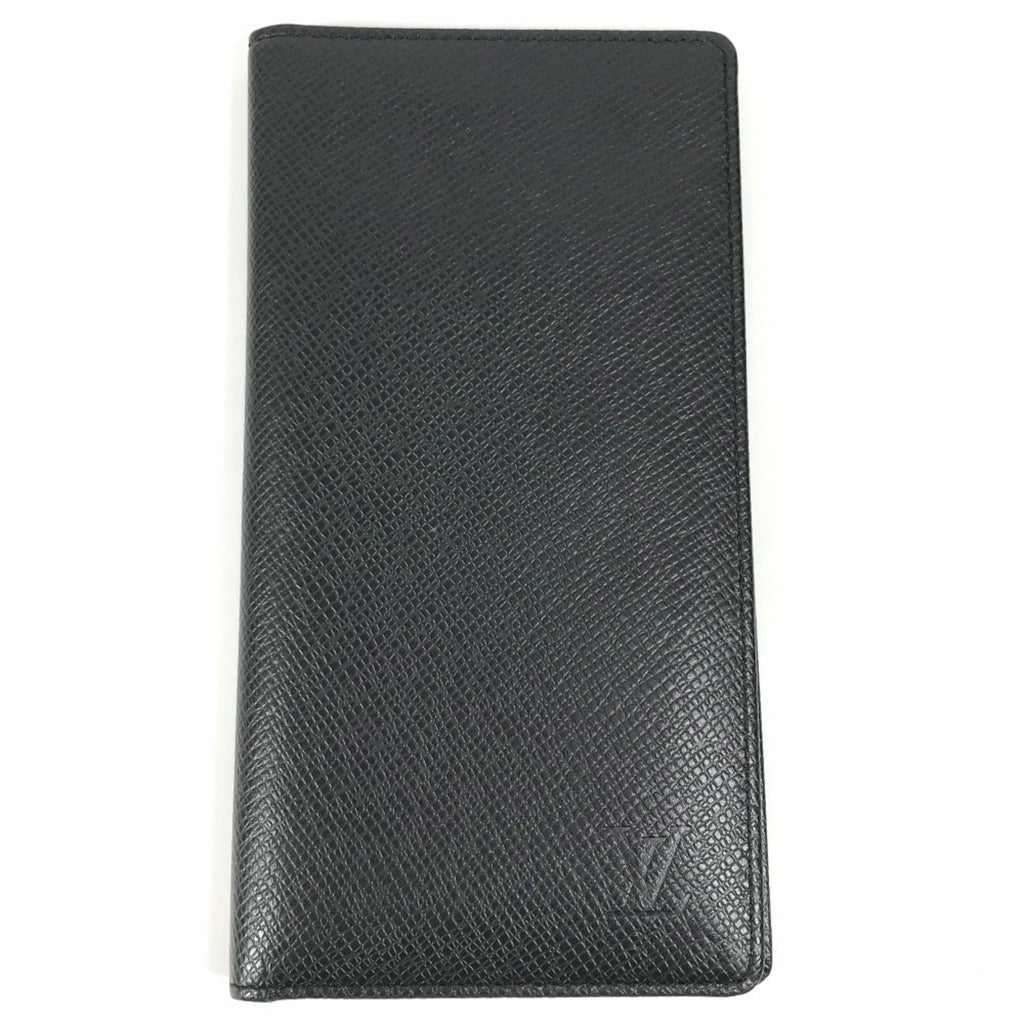 Louis Vuitton Taiga Ardoise Black Taiga Leather Long Wallet (Bi-Fold) (Pre-Owned)
