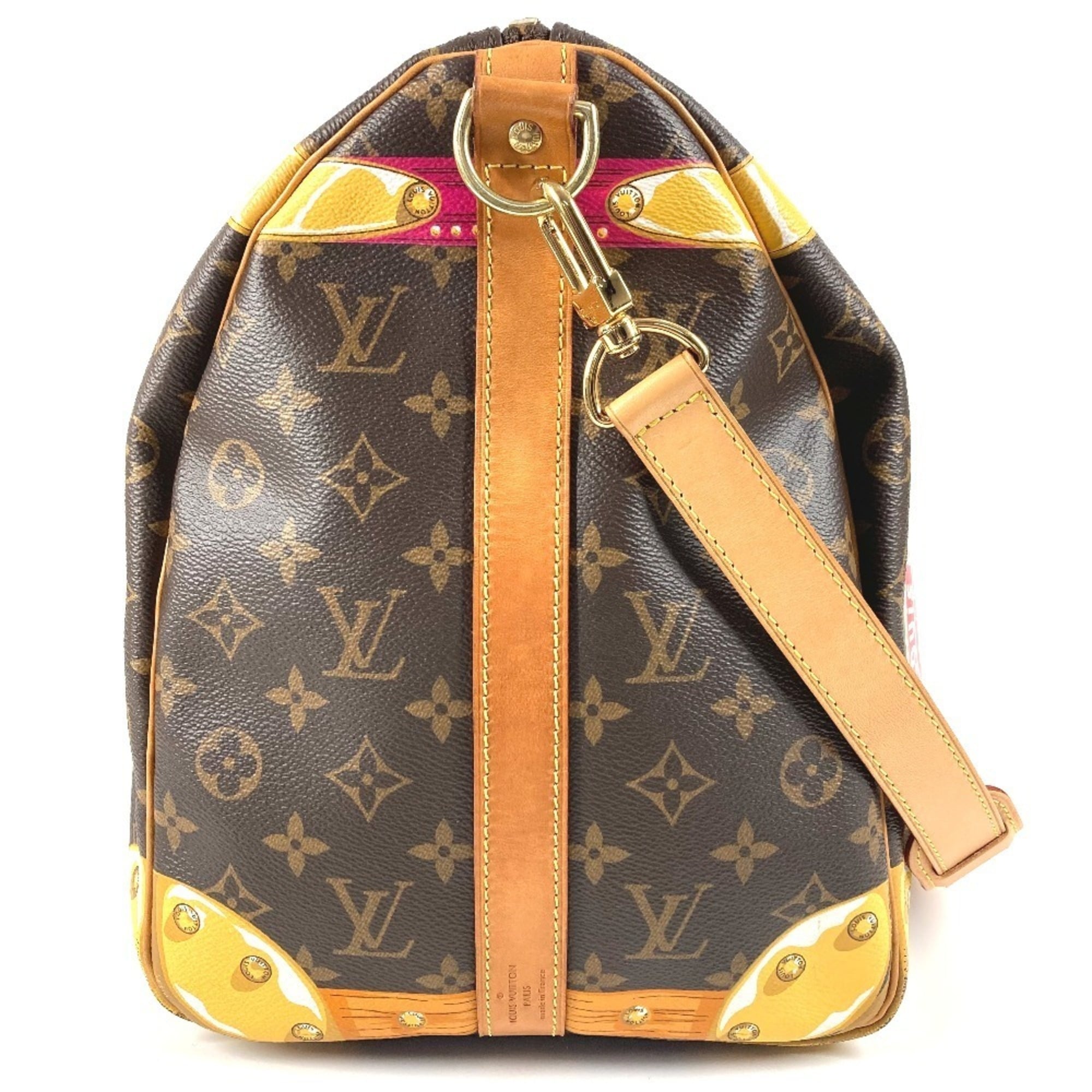 Louis Vuitton Monogram Brown Pink Monogram Boston Bag Shoulder Bag (Pre-Owned)